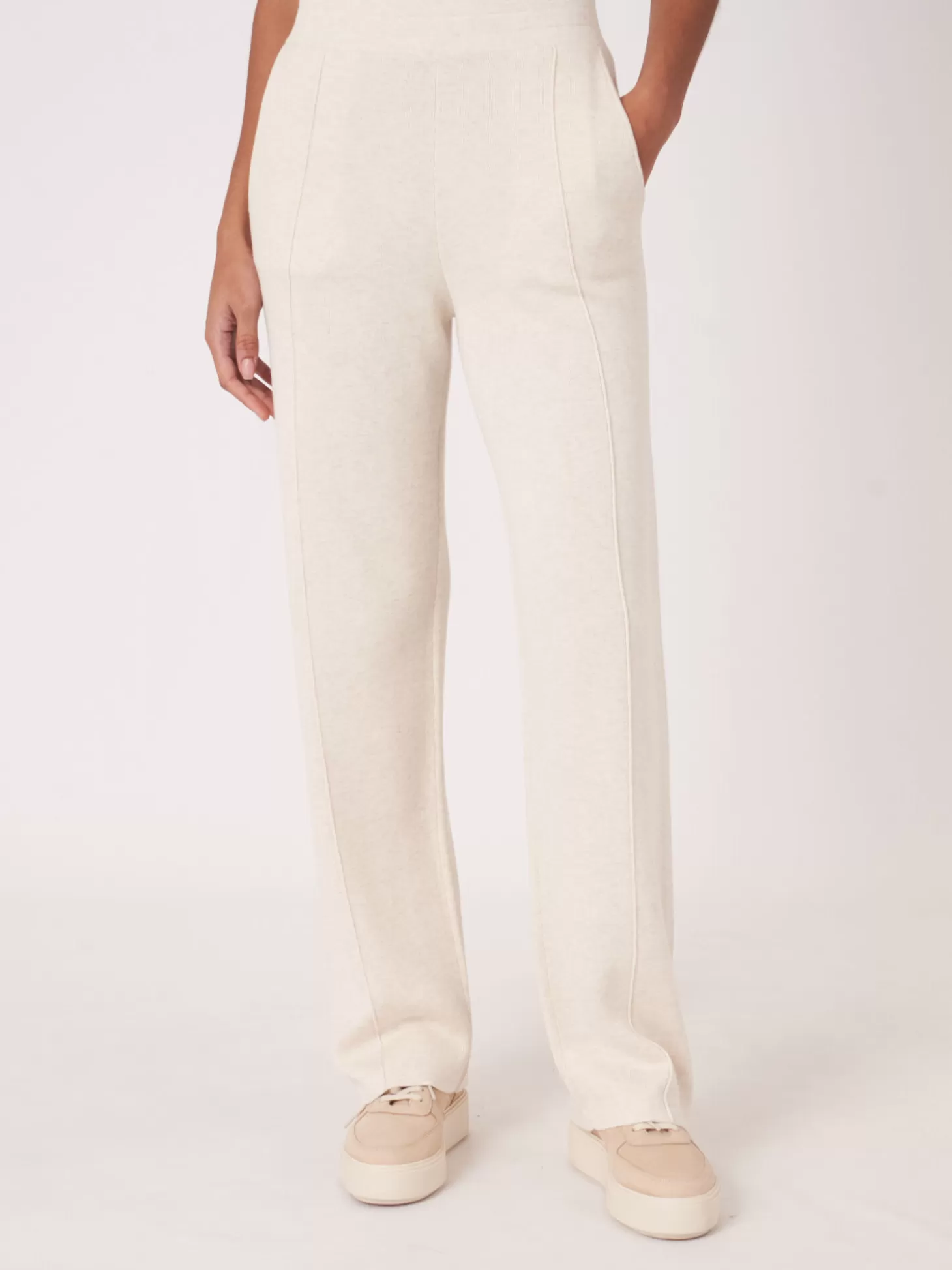 REPEAT cashmere Pantalon De Detente En Tricot En Coton Melange Ivory Store