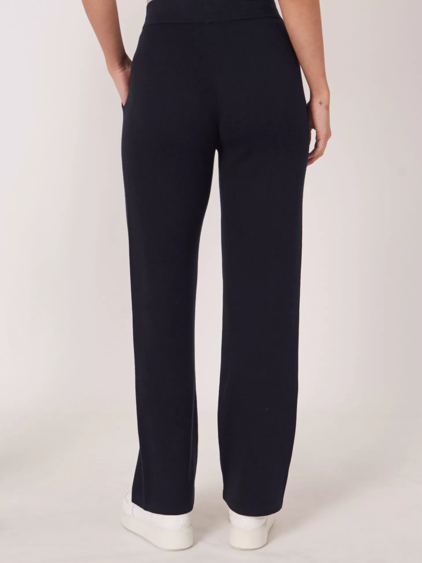 REPEAT cashmere Pantalon De Detente En Tricot En Coton Melange Navy Sale