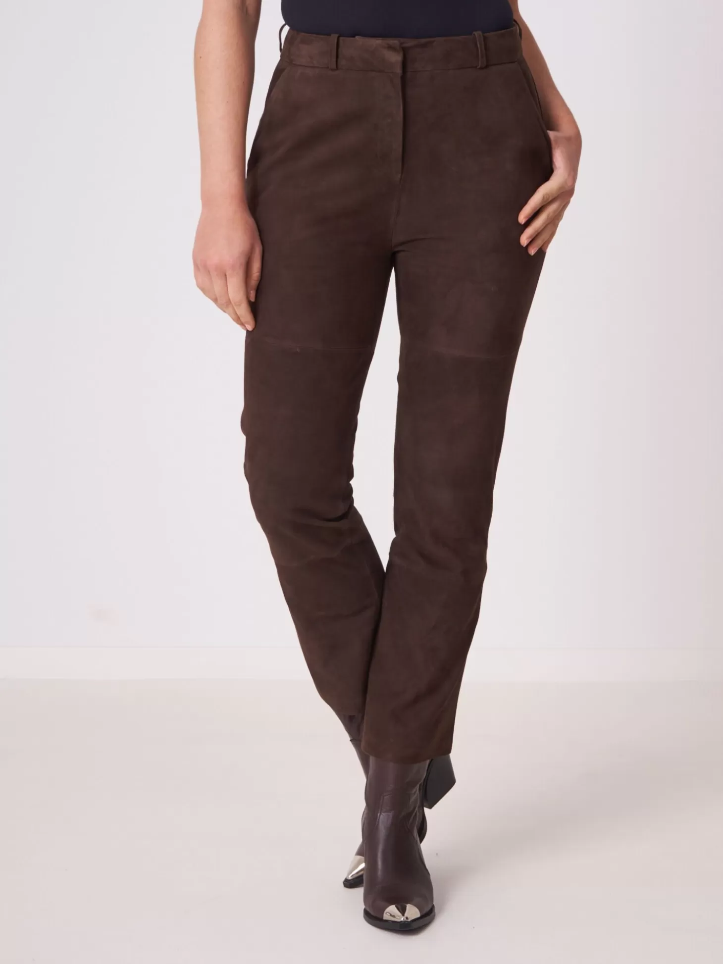 REPEAT cashmere Pantalon En Cuir Velours Morro Sale