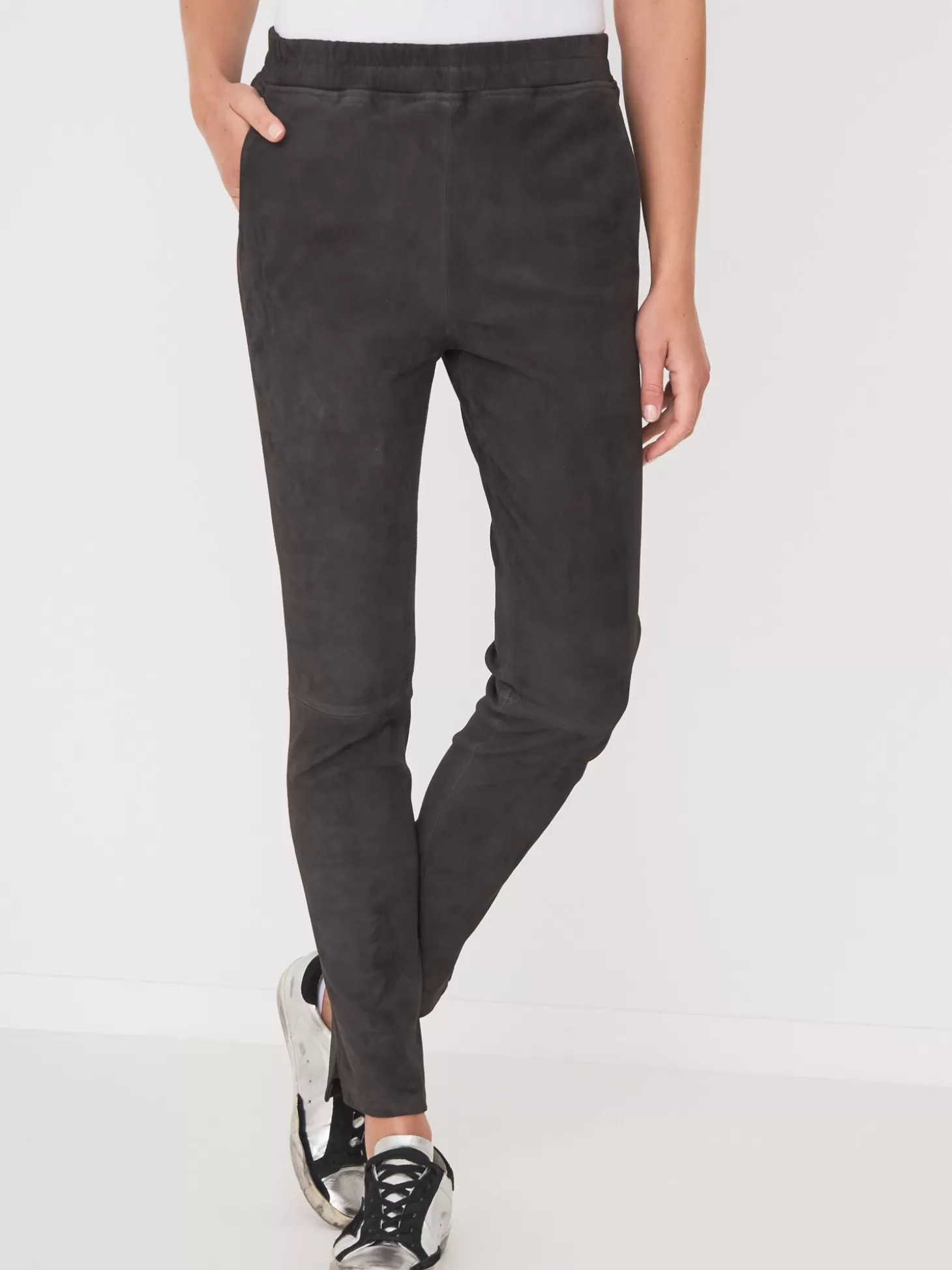 REPEAT cashmere Pantalon En Cuir Velours Iron Flash Sale