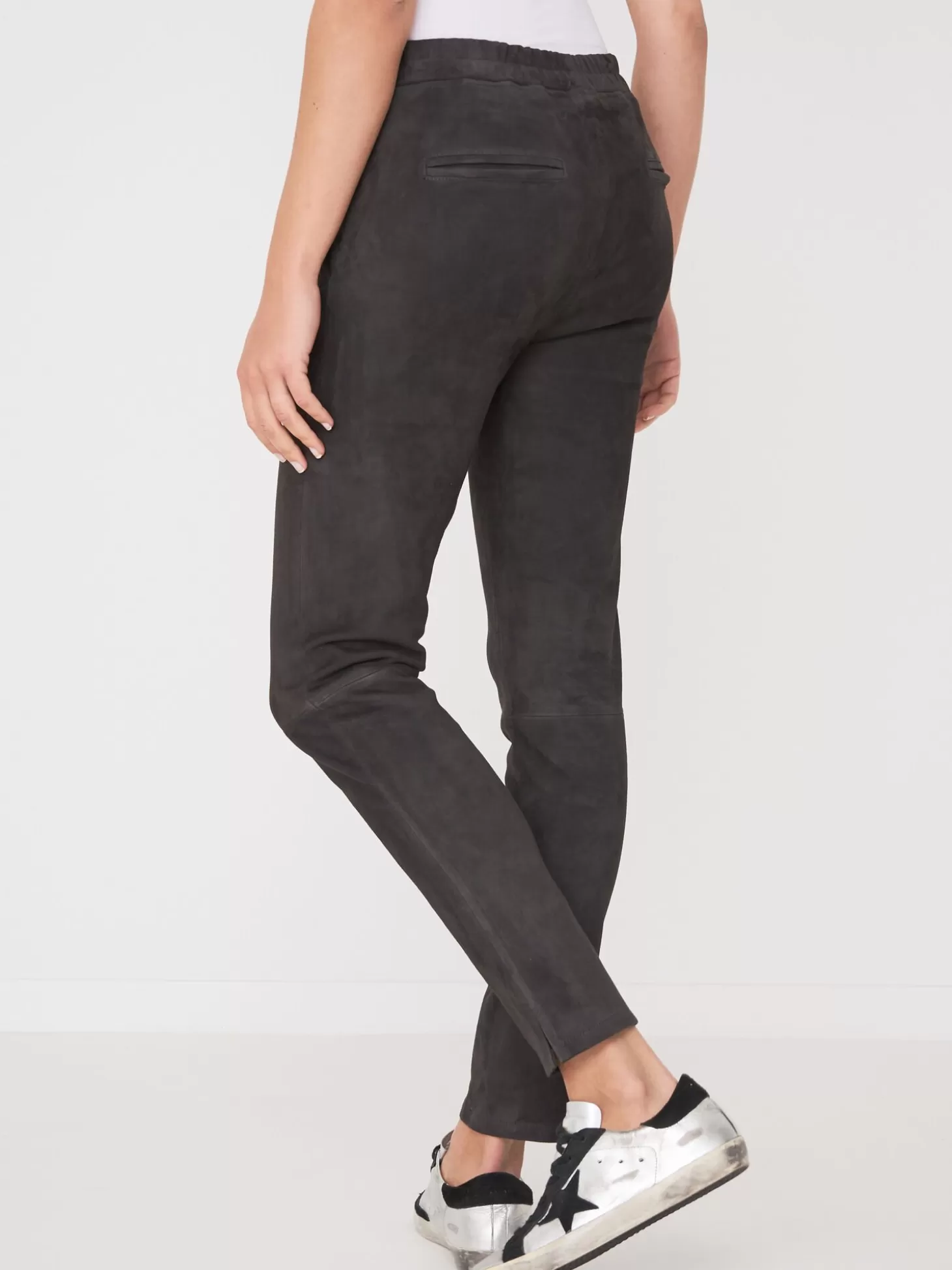 REPEAT cashmere Pantalon En Cuir Velours Iron Flash Sale