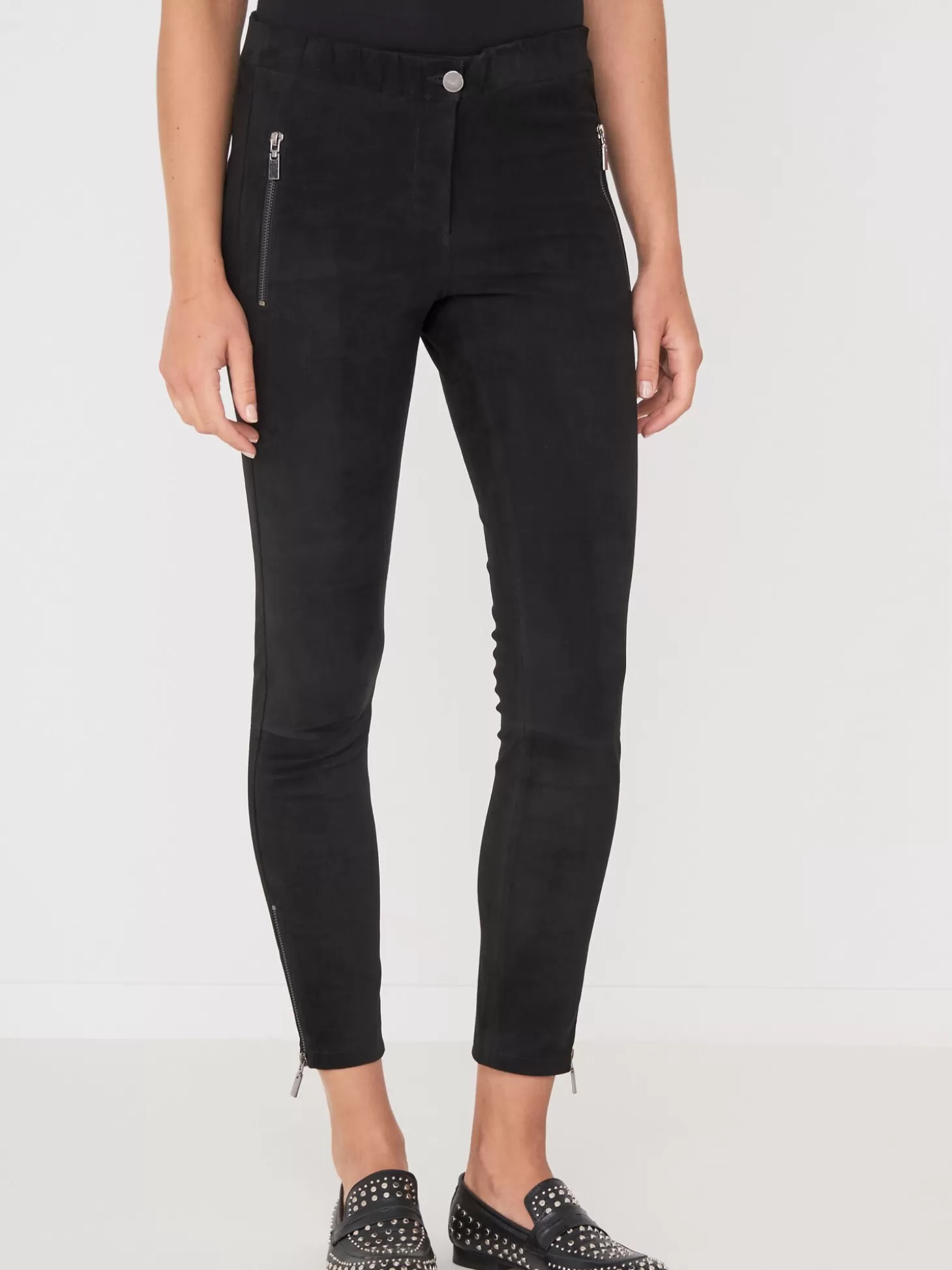 REPEAT cashmere Pantalon En Daim Black Best