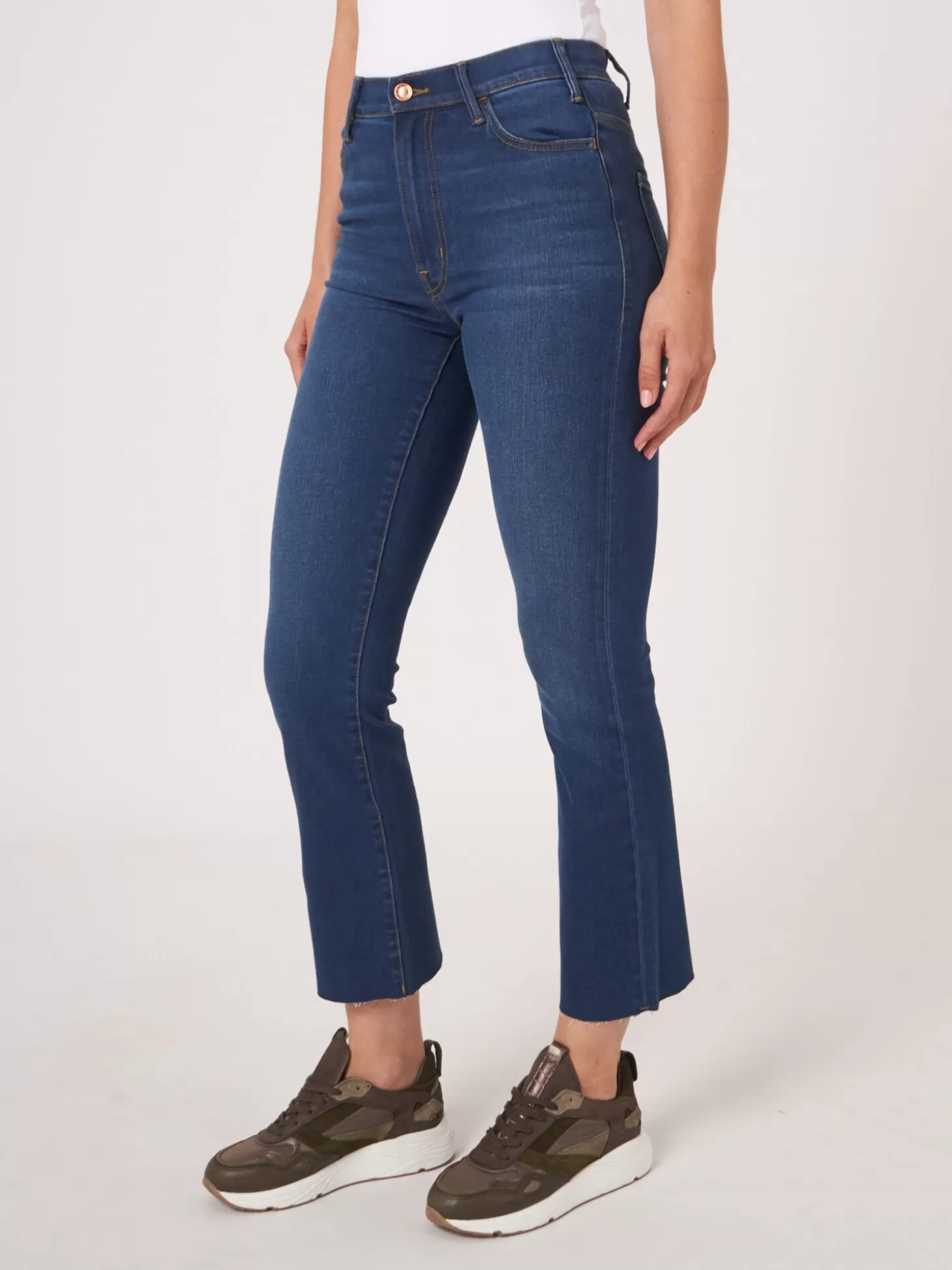 REPEAT cashmere Pantalon En Jean Bootcut Avec Ourlet Effiloche Denim Cheap