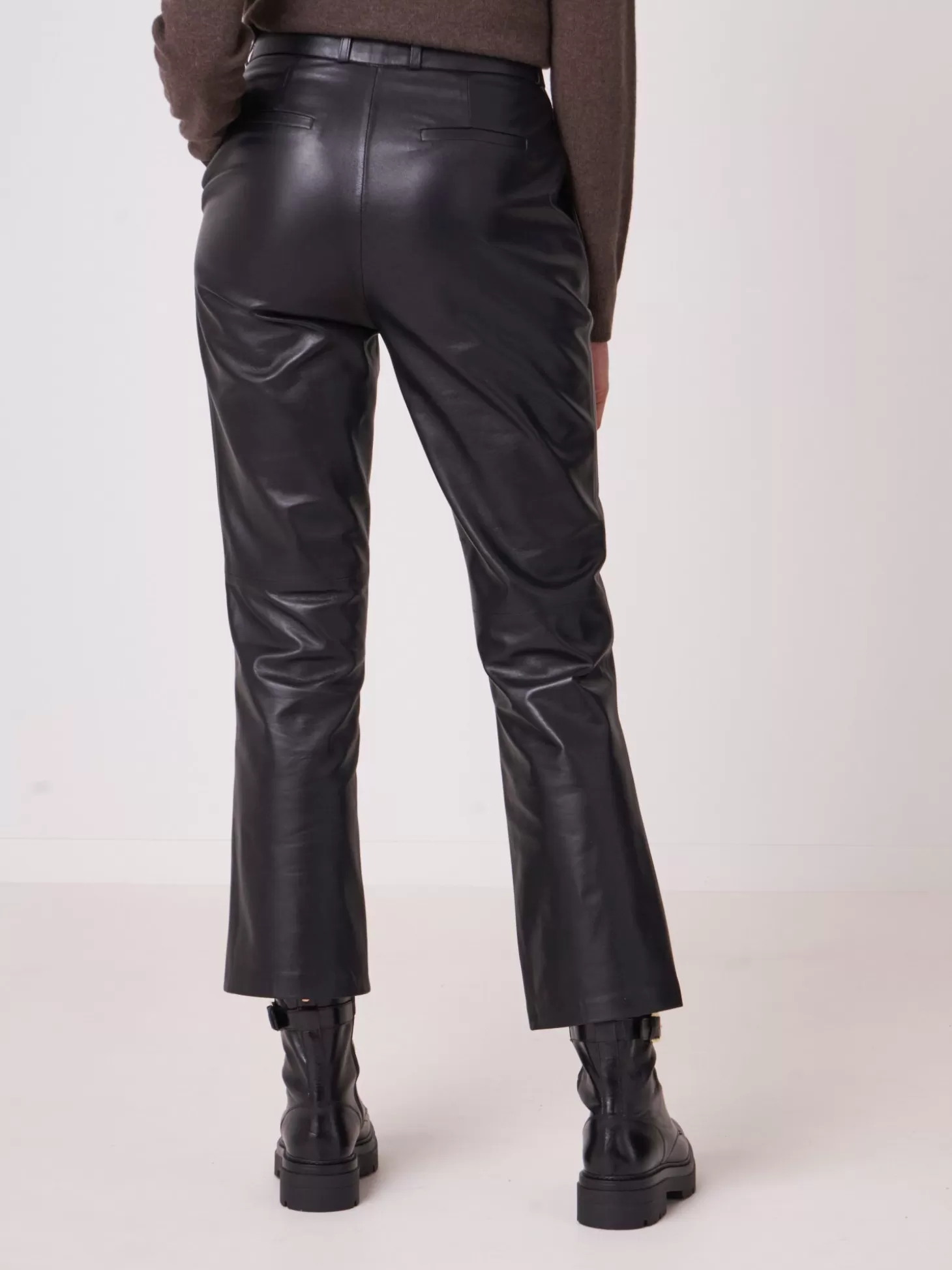 REPEAT cashmere Pantalon Large En Cuir Black Best