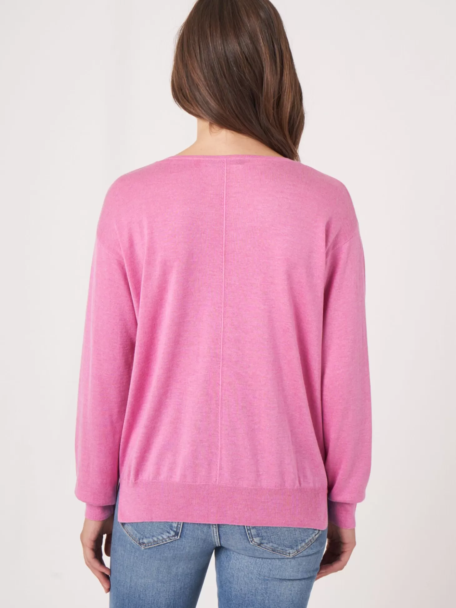 REPEAT cashmere Pull A Col En V En Cachemire Et Soie Melanges Blossom Best
