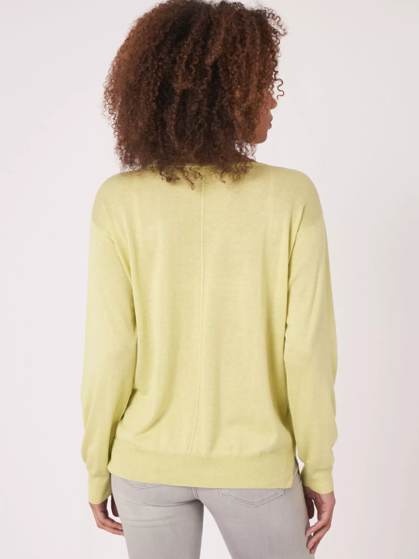 REPEAT cashmere Pull A Col En V En Cachemire Et Soie Melanges Soda Store