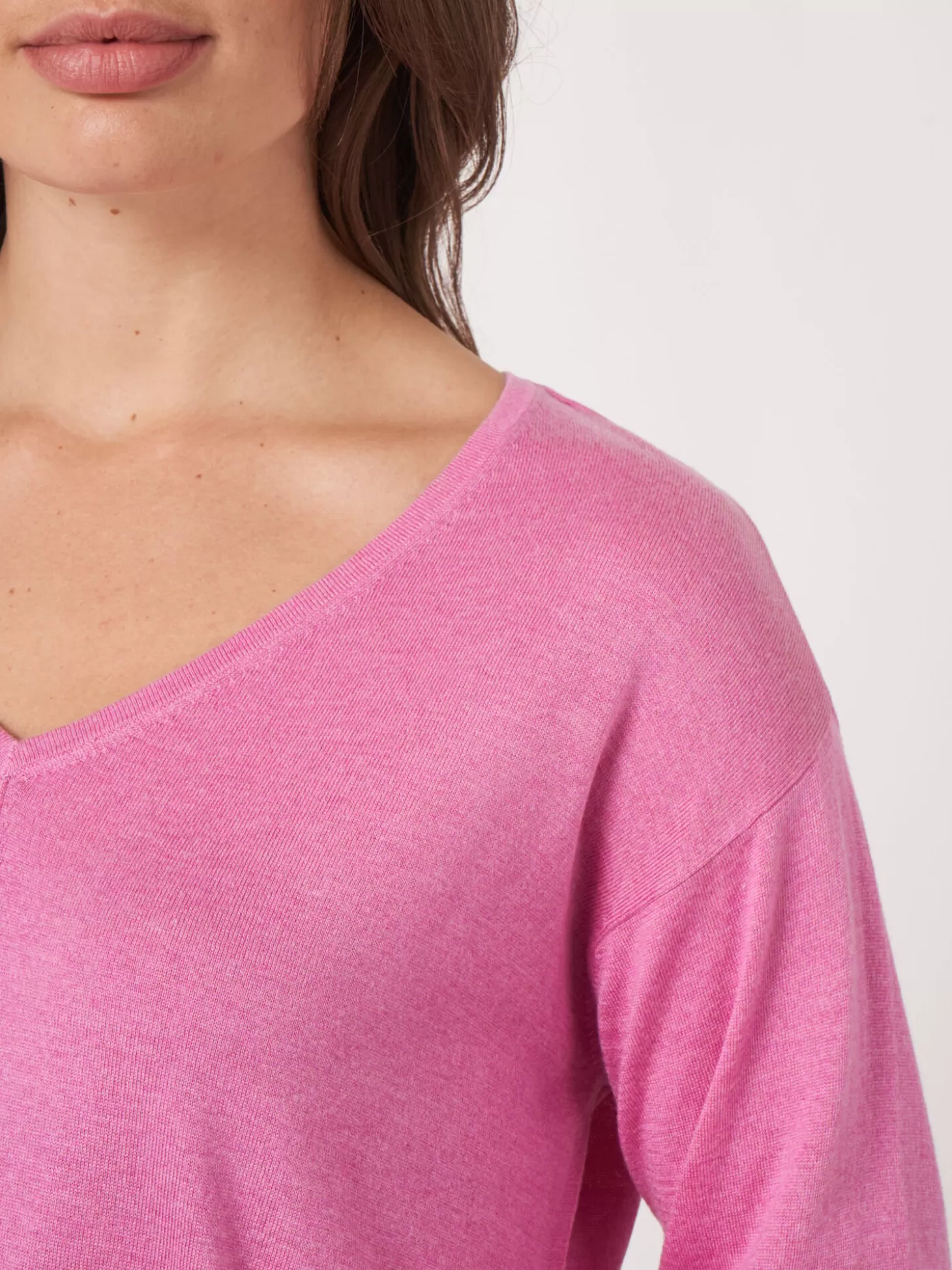 REPEAT cashmere Pull A Col En V En Cachemire Et Soie Melanges Blossom Best