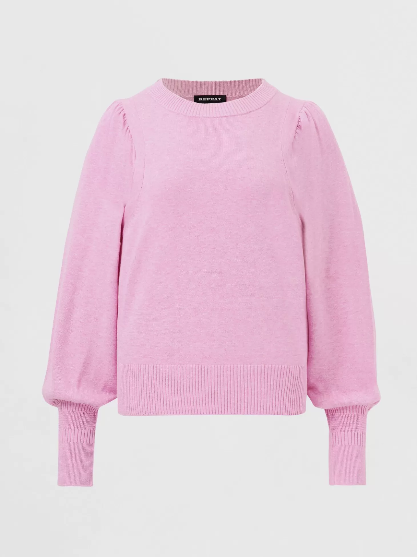 REPEAT cashmere Pull A Manches Bouffantes En Coton Melange Orchid Clearance