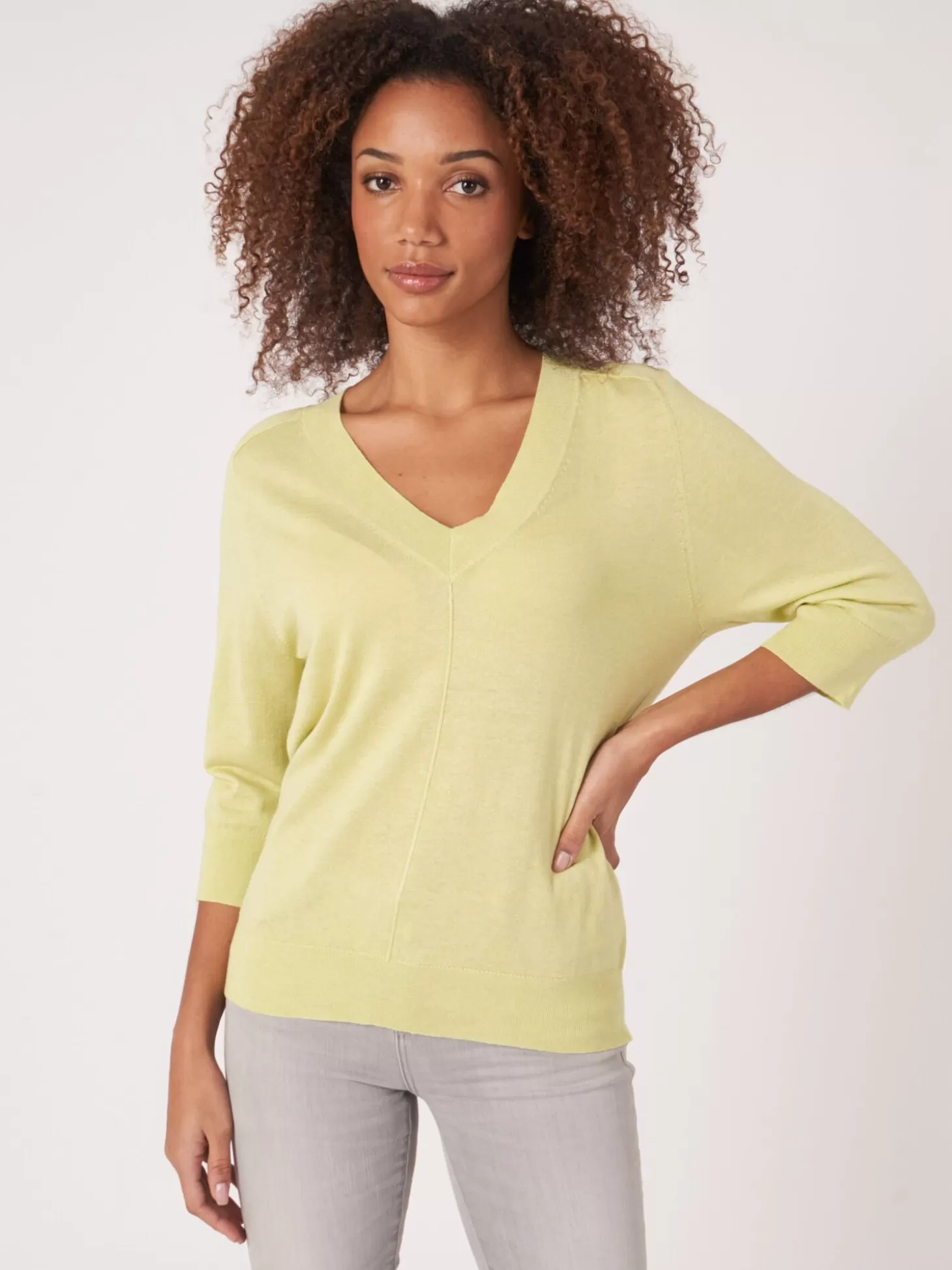 REPEAT cashmere Pull A Manches Coudees En Cachemire Et Soie Melanges Soda Best