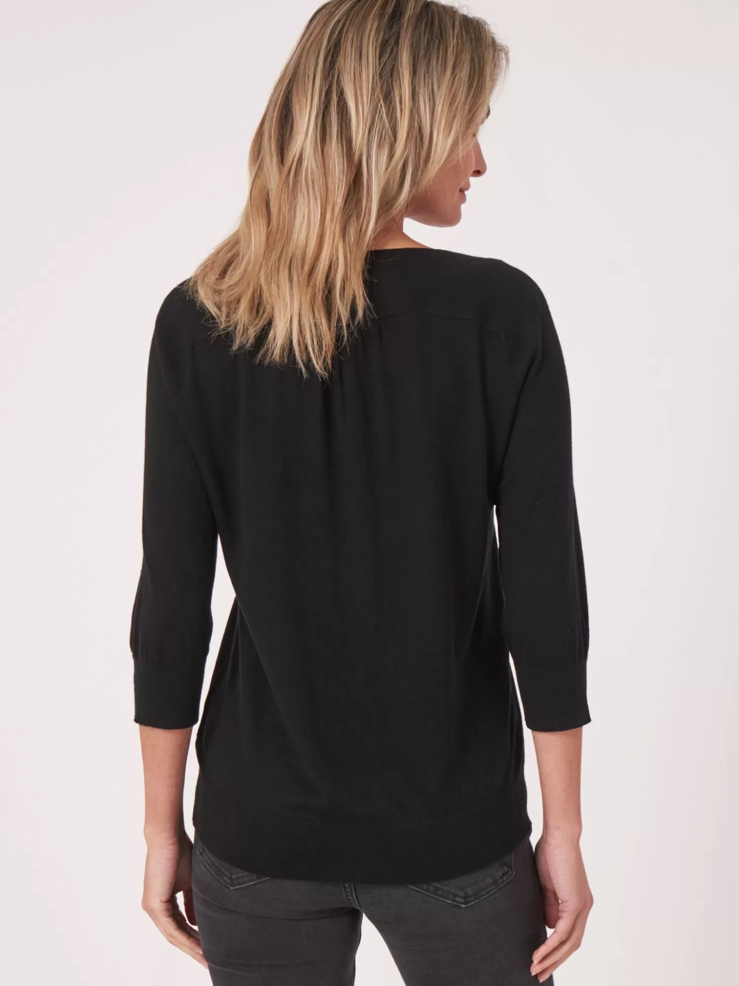 REPEAT cashmere Pull A Manches Coudees En Cachemire Et Soie Melanges Black Hot