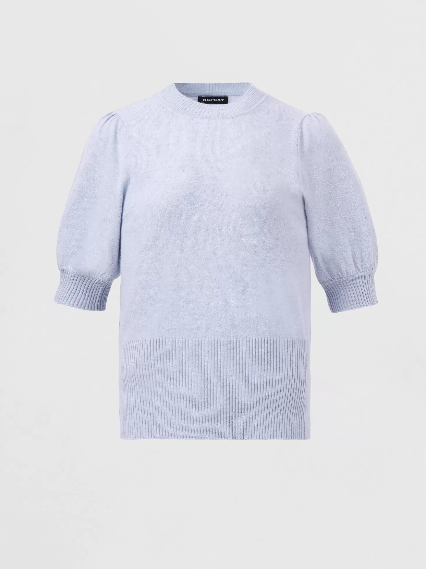 REPEAT cashmere Pull A Manches Courtes En Cachemire Et Soie Melanges Sky Shop