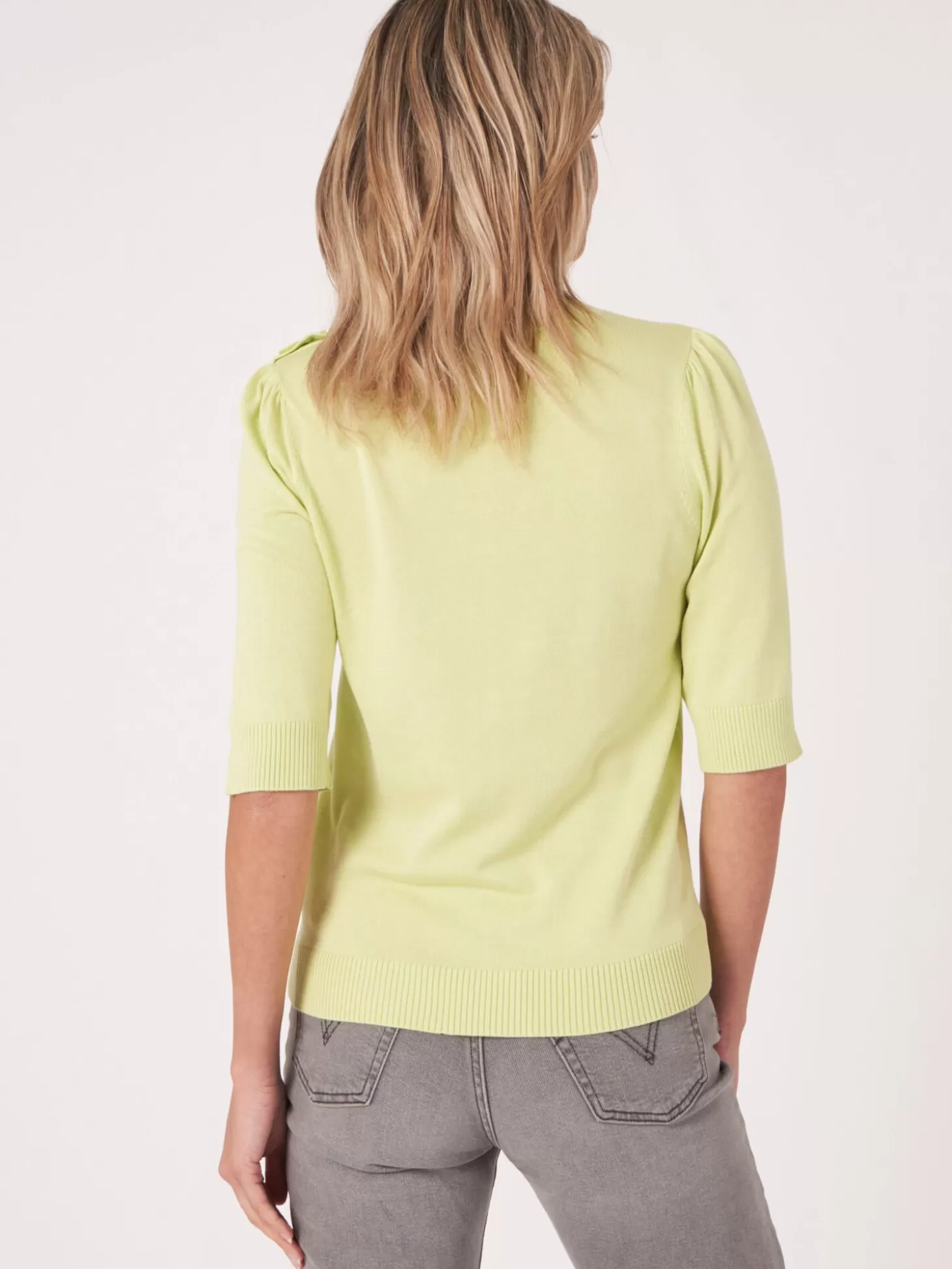 REPEAT cashmere Pull A Manches Courtes En Coton Melange Soda Hot