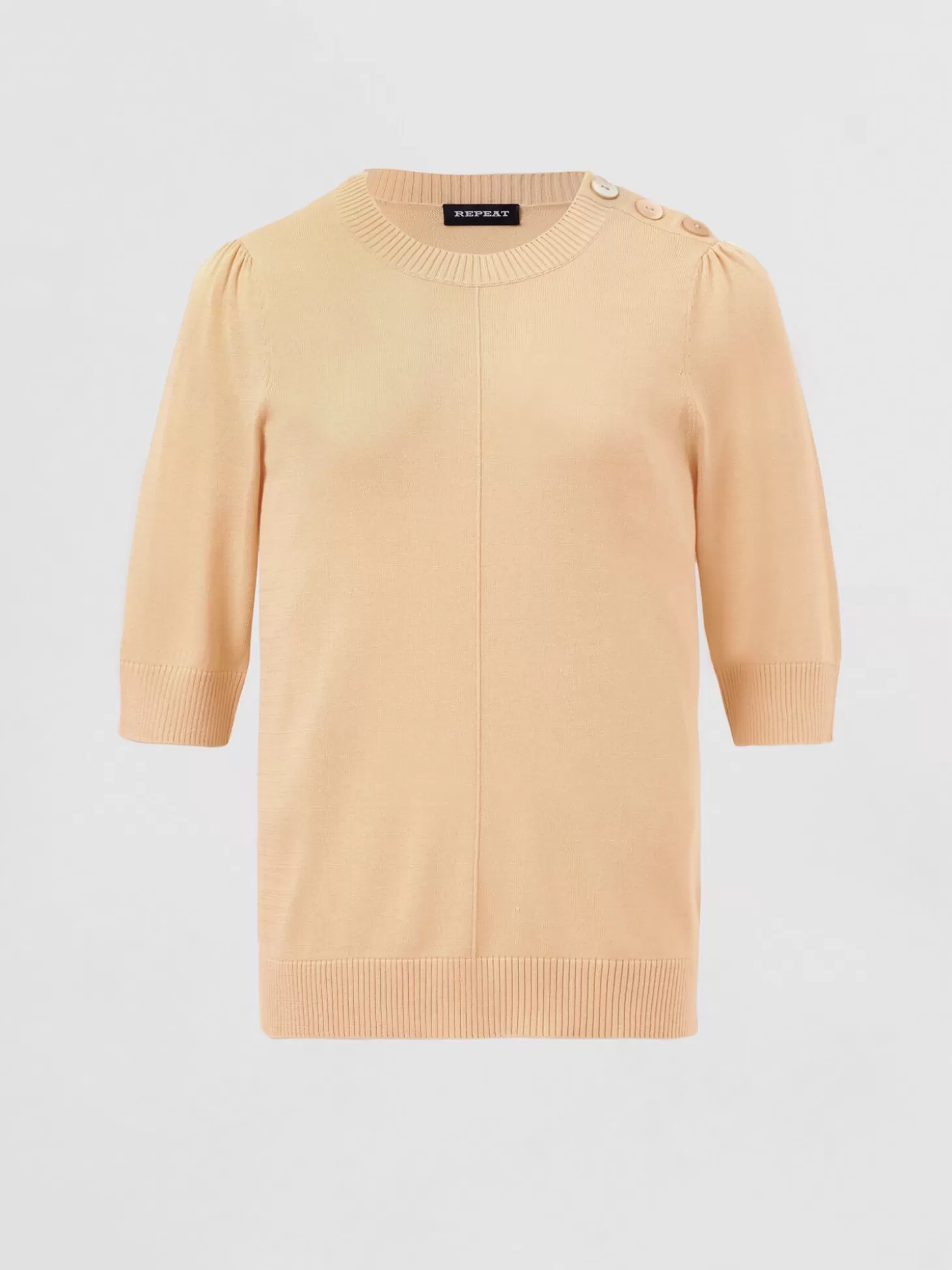 REPEAT cashmere Pull A Manches Courtes En Coton Melange Glow Discount