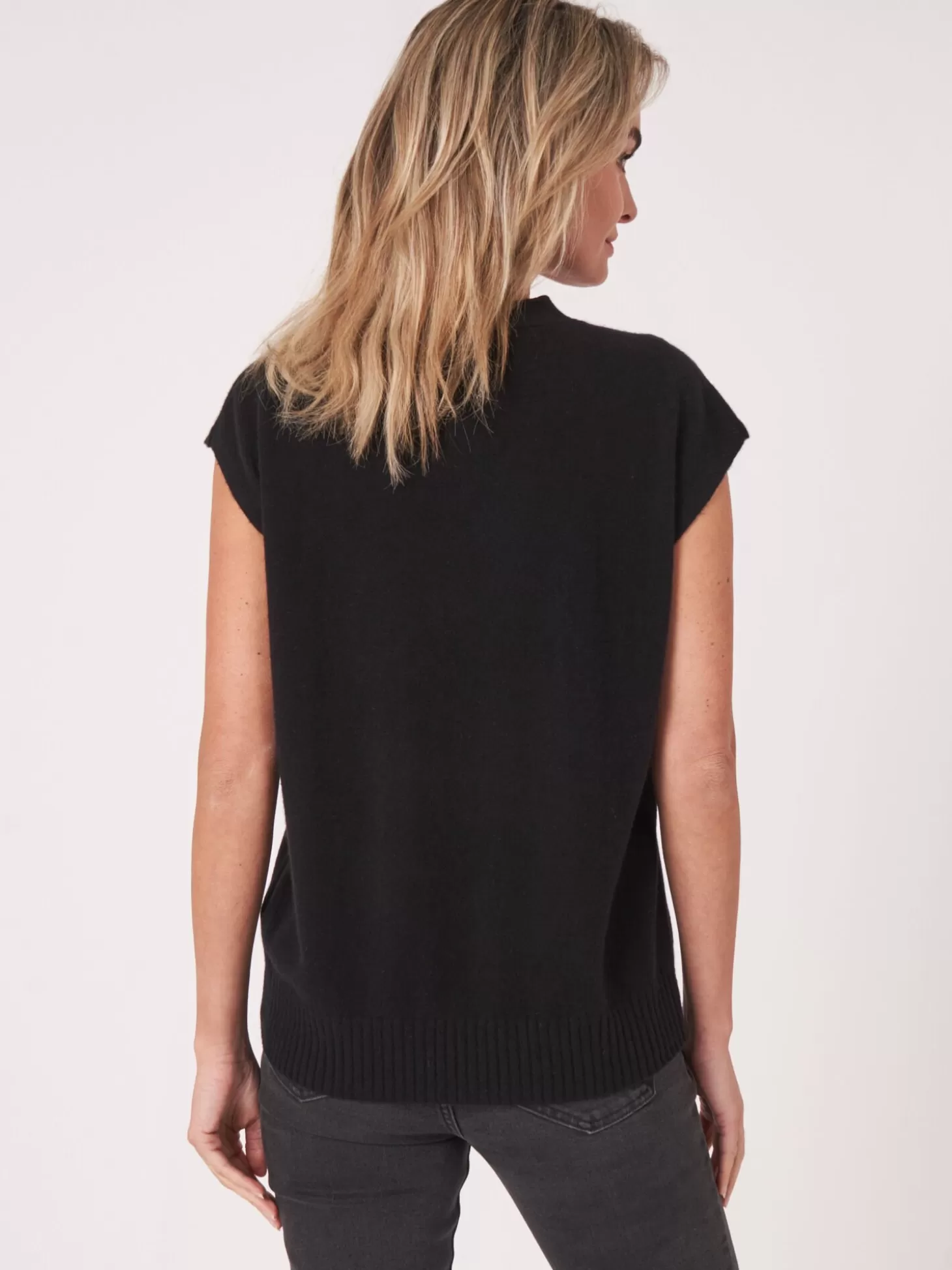 REPEAT cashmere Pull A Manches En Cachemire Biologique Black Shop