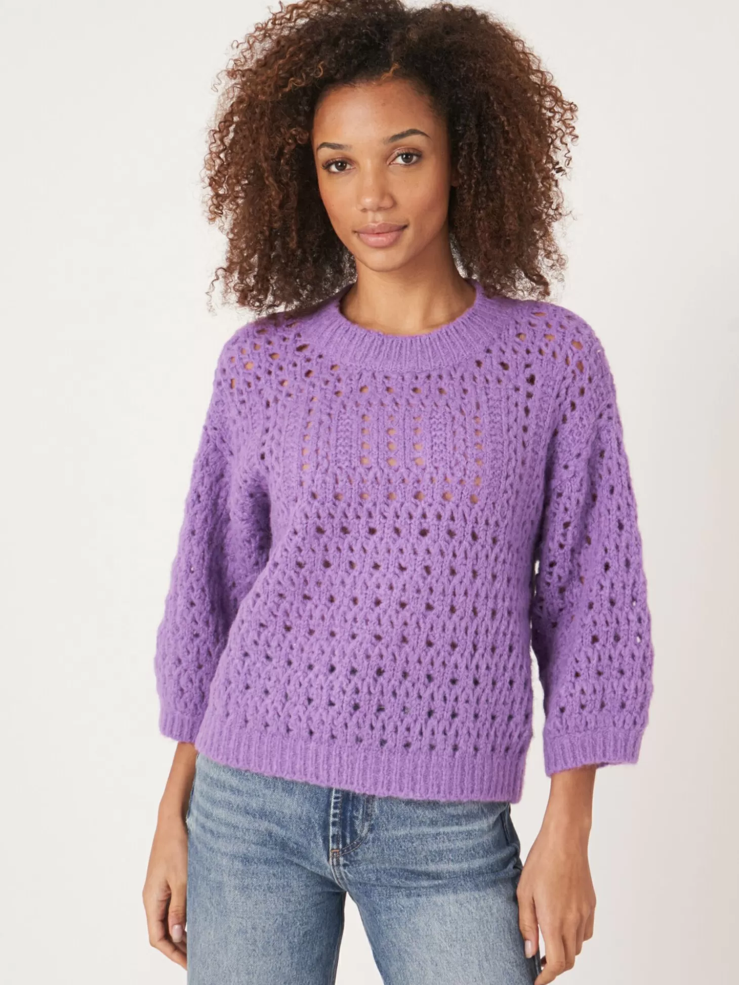 REPEAT cashmere Pull Ajoure Lilac Outlet