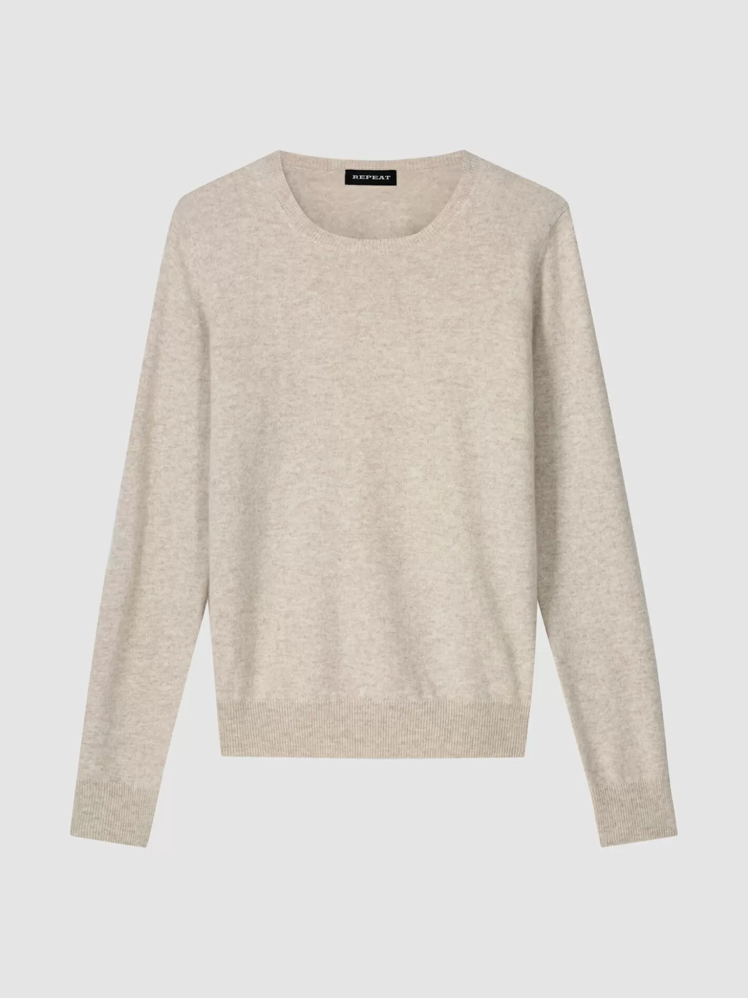 REPEAT cashmere Pull Basique En Cachemire Biologique Avec Encolure Ronde Beige New