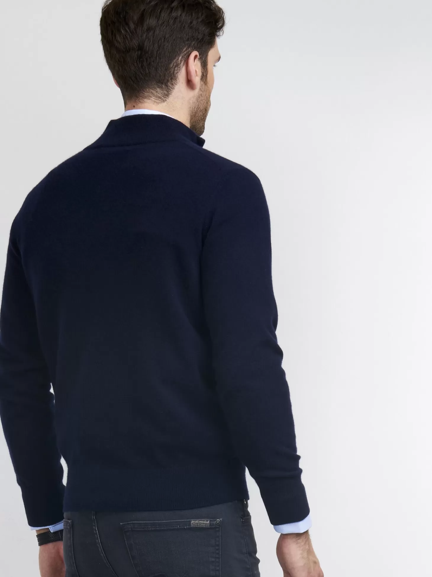 REPEAT cashmere Pull Camionneur En Cachemire Navy Discount