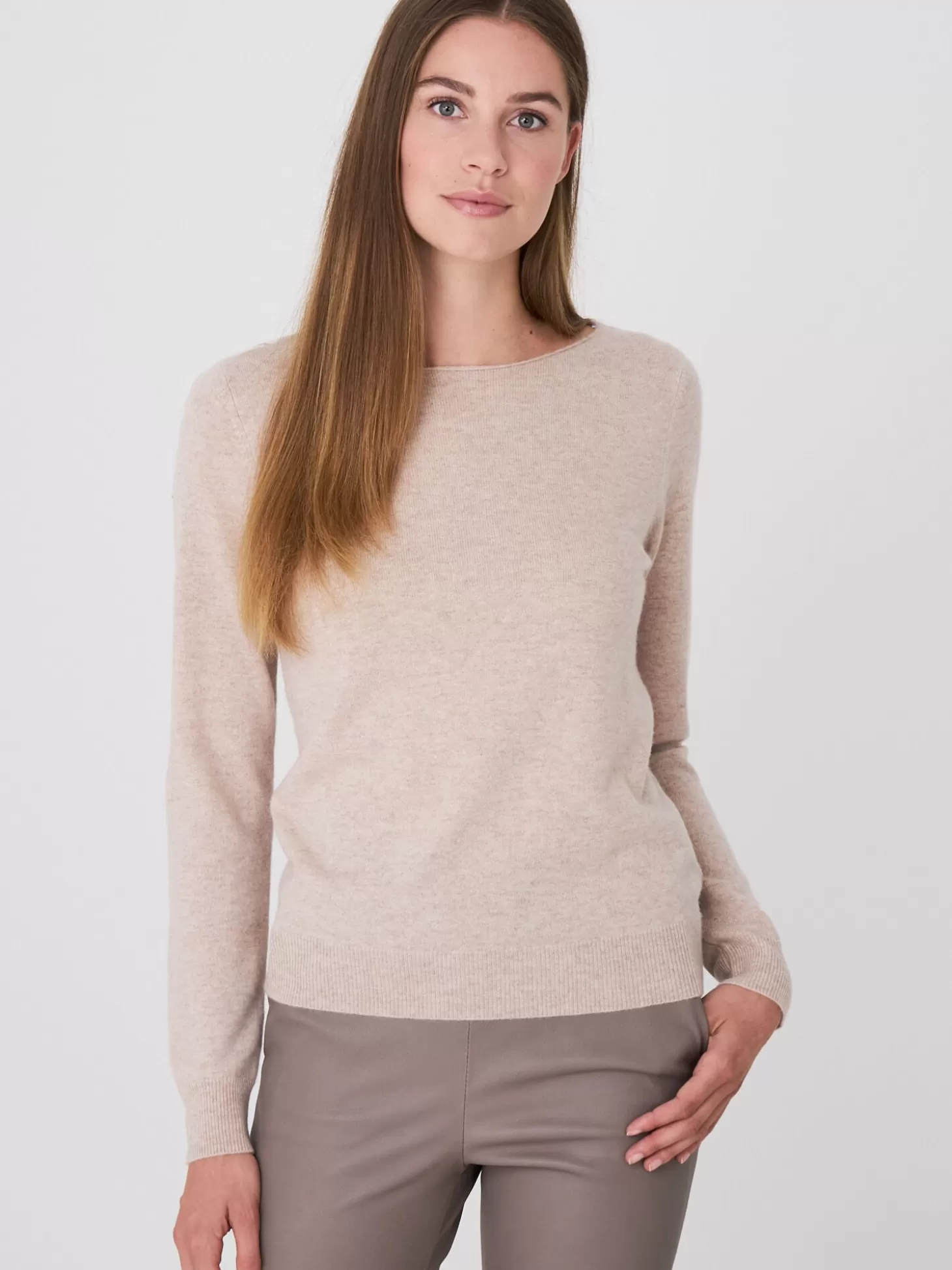 REPEAT cashmere Pull Col Bateau En Cachemire Biologique Beige New