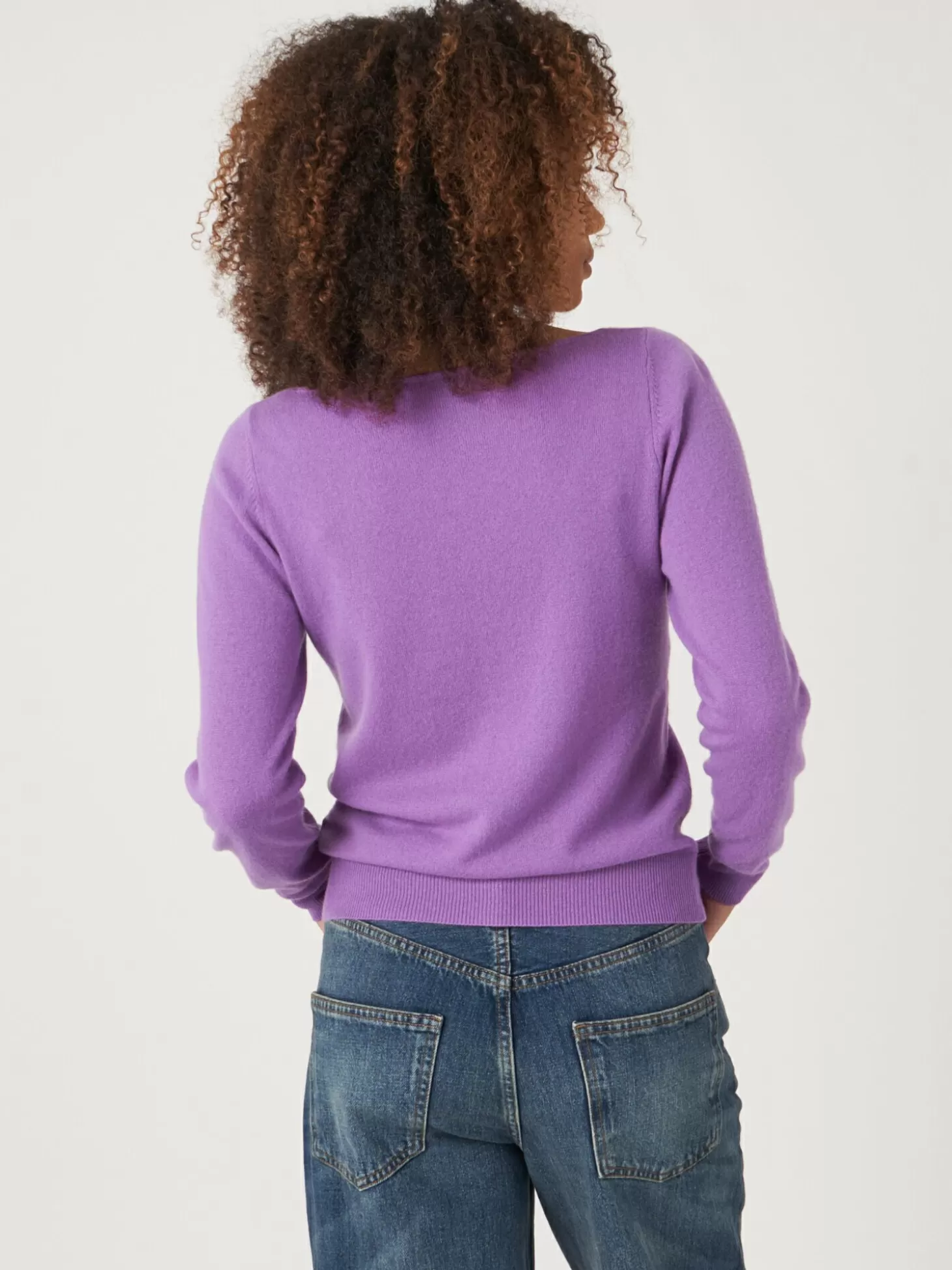 REPEAT cashmere Pull Col Bateau En Cachemire Biologique Lilac Discount