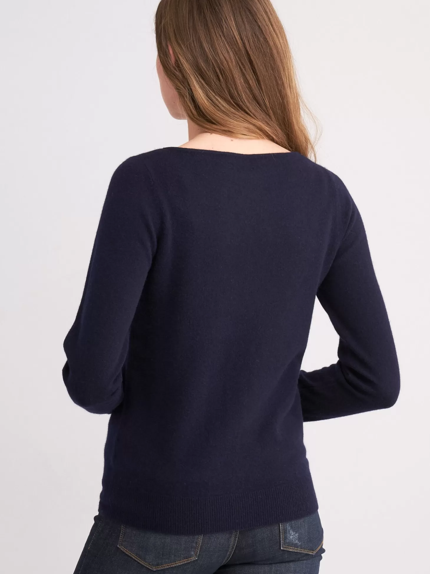 REPEAT cashmere Pull Col Bateau En Cachemire Biologique Navy Hot