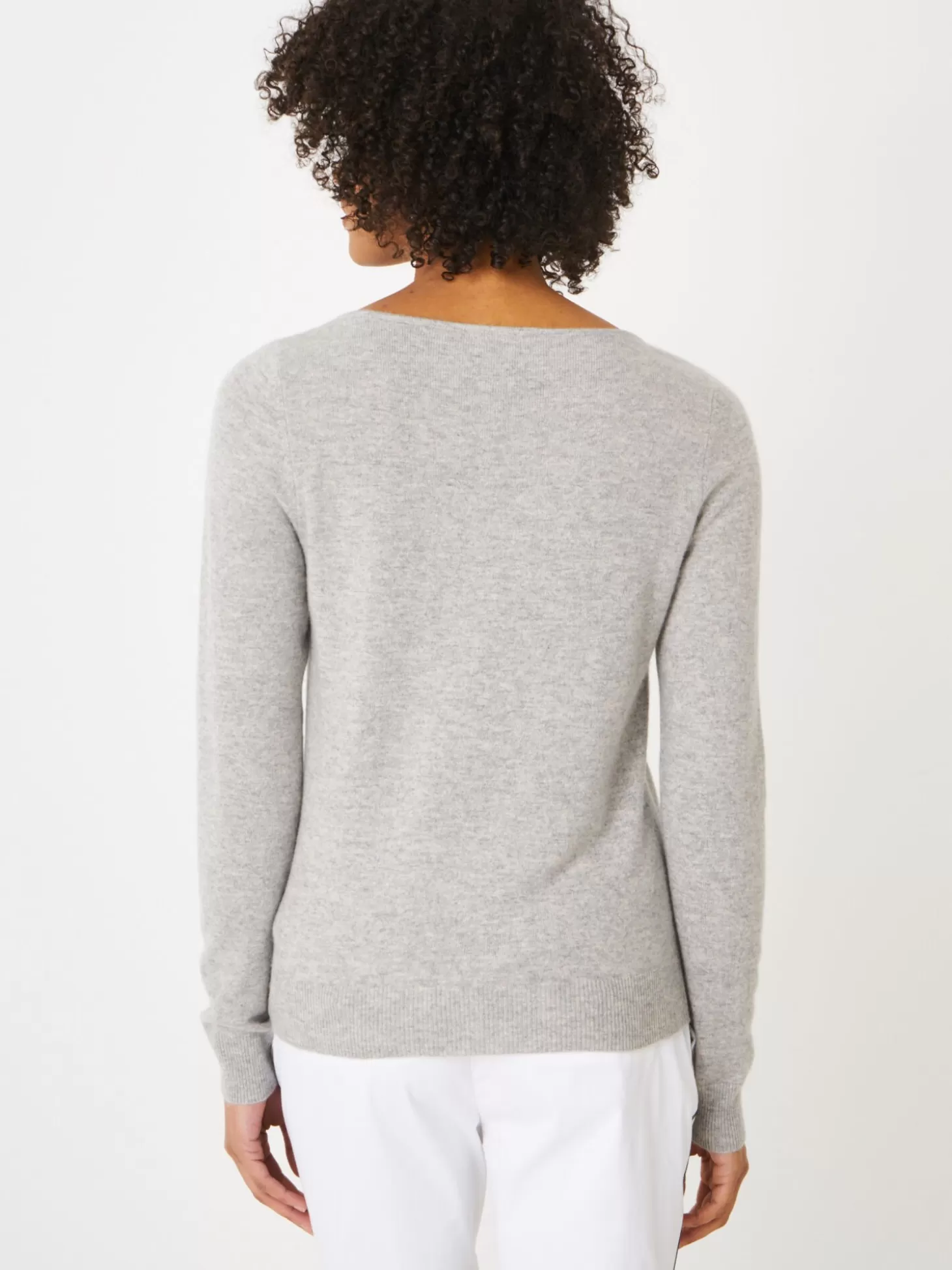 REPEAT cashmere Pull Col Bateau En Cachemire Biologique Silver Grey Outlet