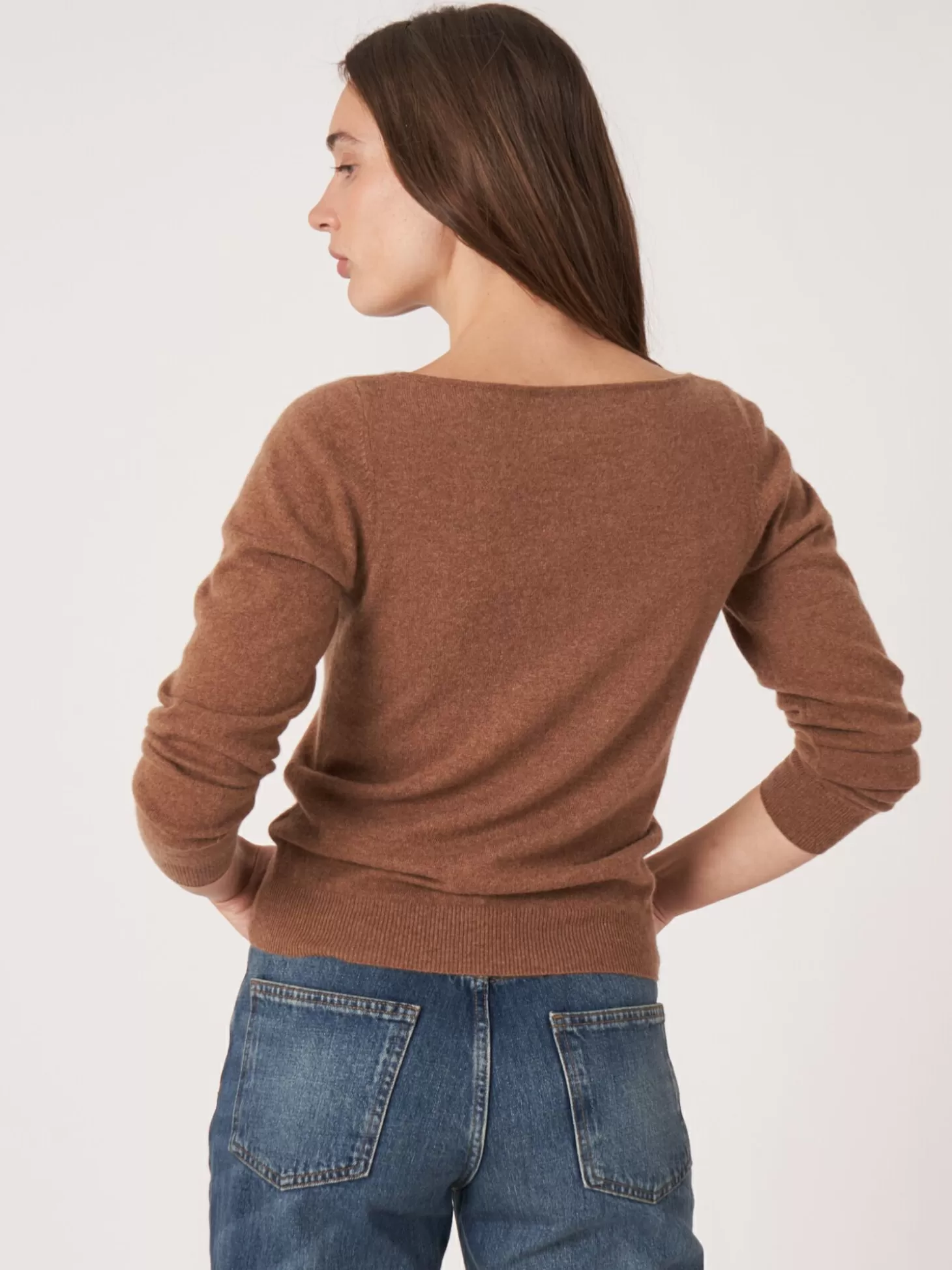 REPEAT cashmere Pull Col Bateau En Cachemire Biologique Hazel Store