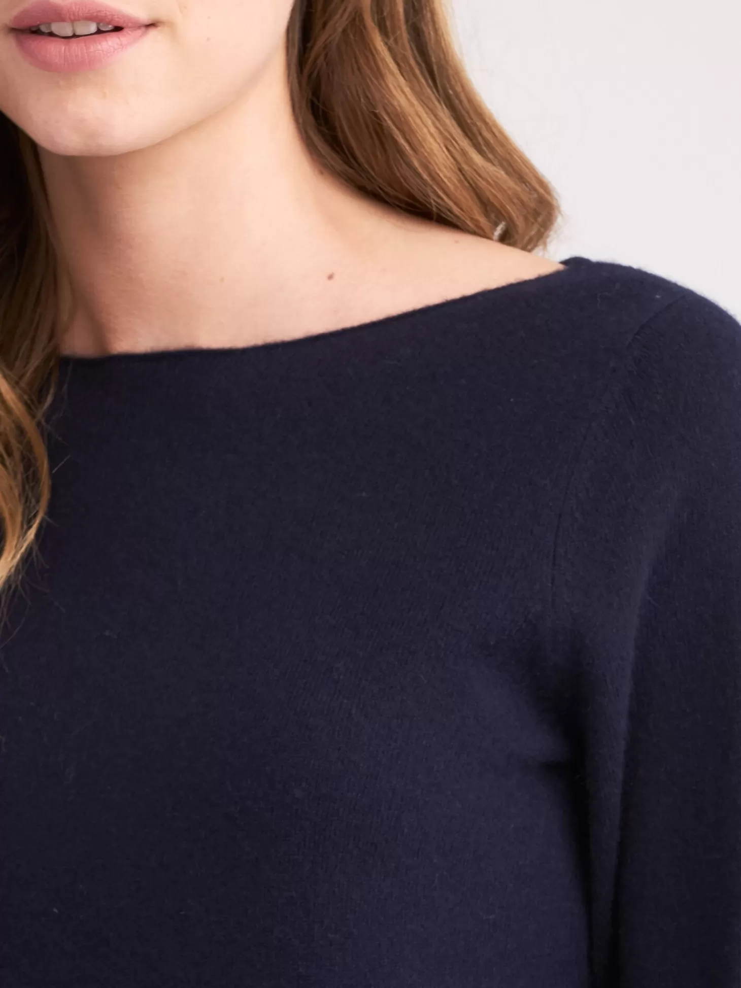 REPEAT cashmere Pull Col Bateau En Cachemire Biologique Navy Hot