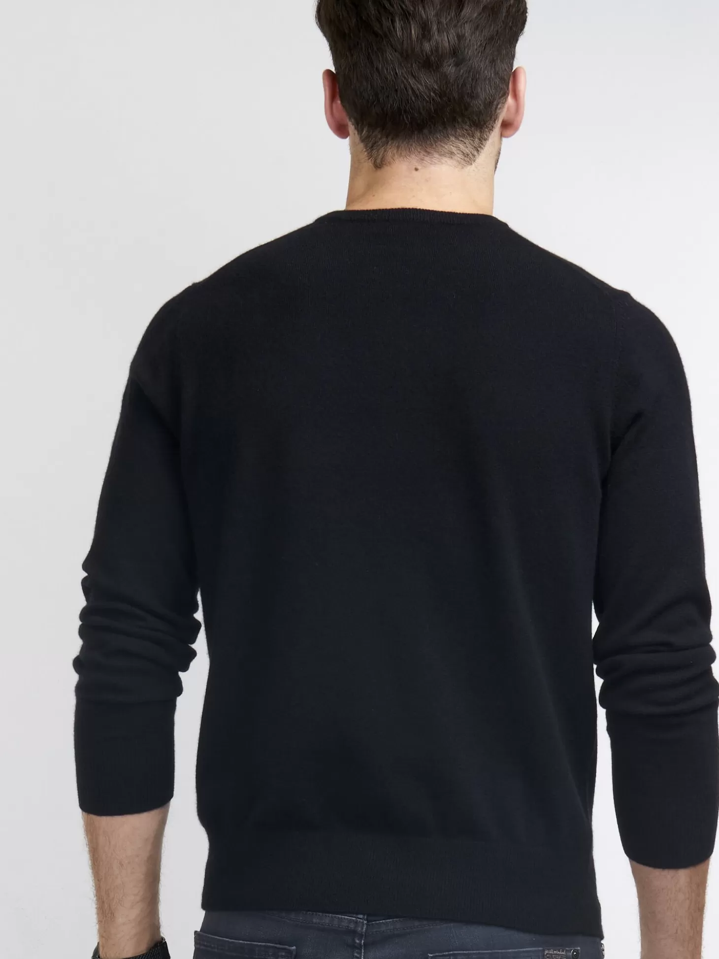 REPEAT cashmere Pull Col Rond Homme En Cachemire Black Fashion