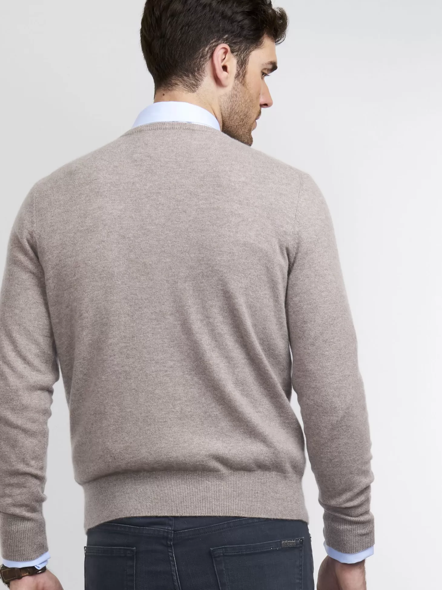 REPEAT cashmere Pull Col Rond Homme En Cachemire Sand Cheap