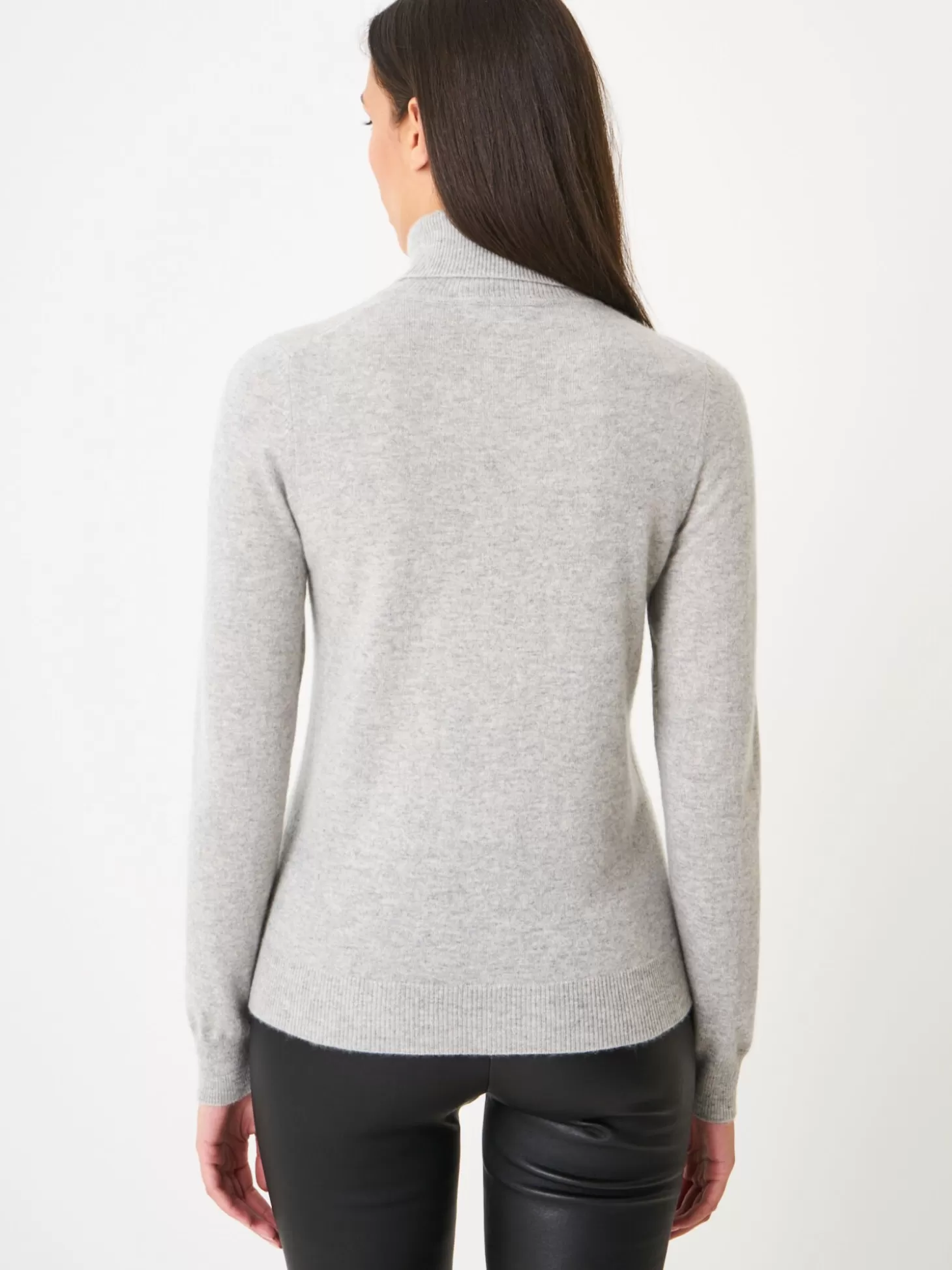 REPEAT cashmere Pull Col Roule En Cachemire Biologique Silver Grey Store