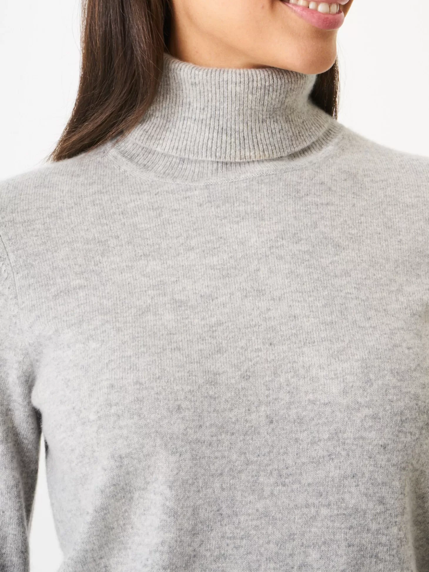 REPEAT cashmere Pull Col Roule En Cachemire Biologique Silver Grey Store