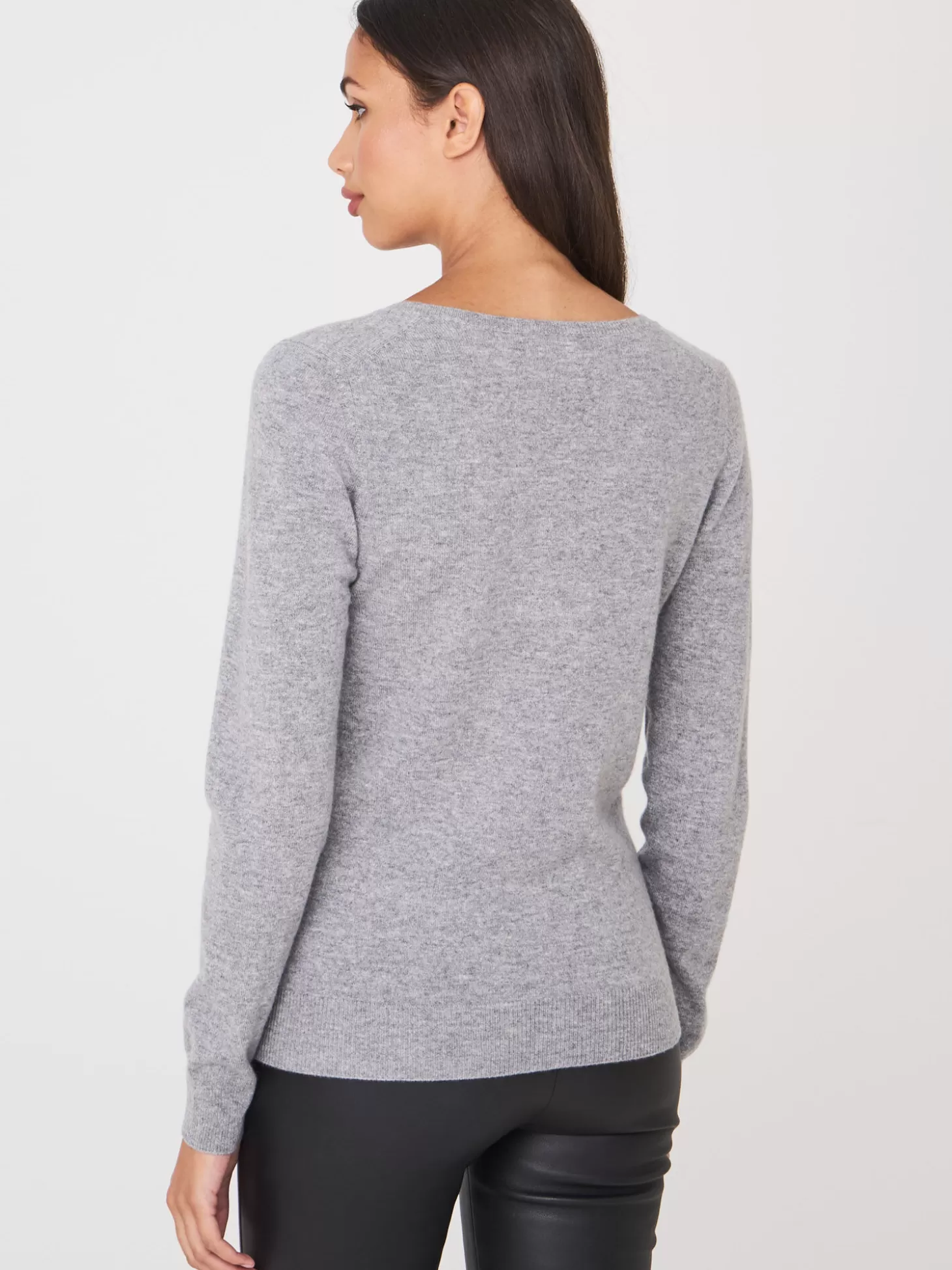 REPEAT cashmere Pull Col V En Cachemire Biologique Light Grey Sale