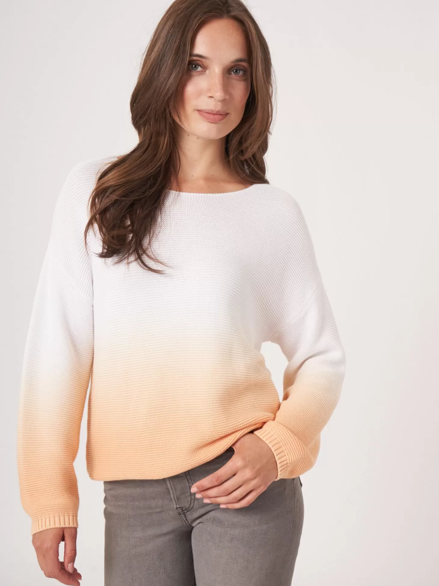 REPEAT cashmere Pull Cotele En Coton A Imprime Degrade Glow Discount