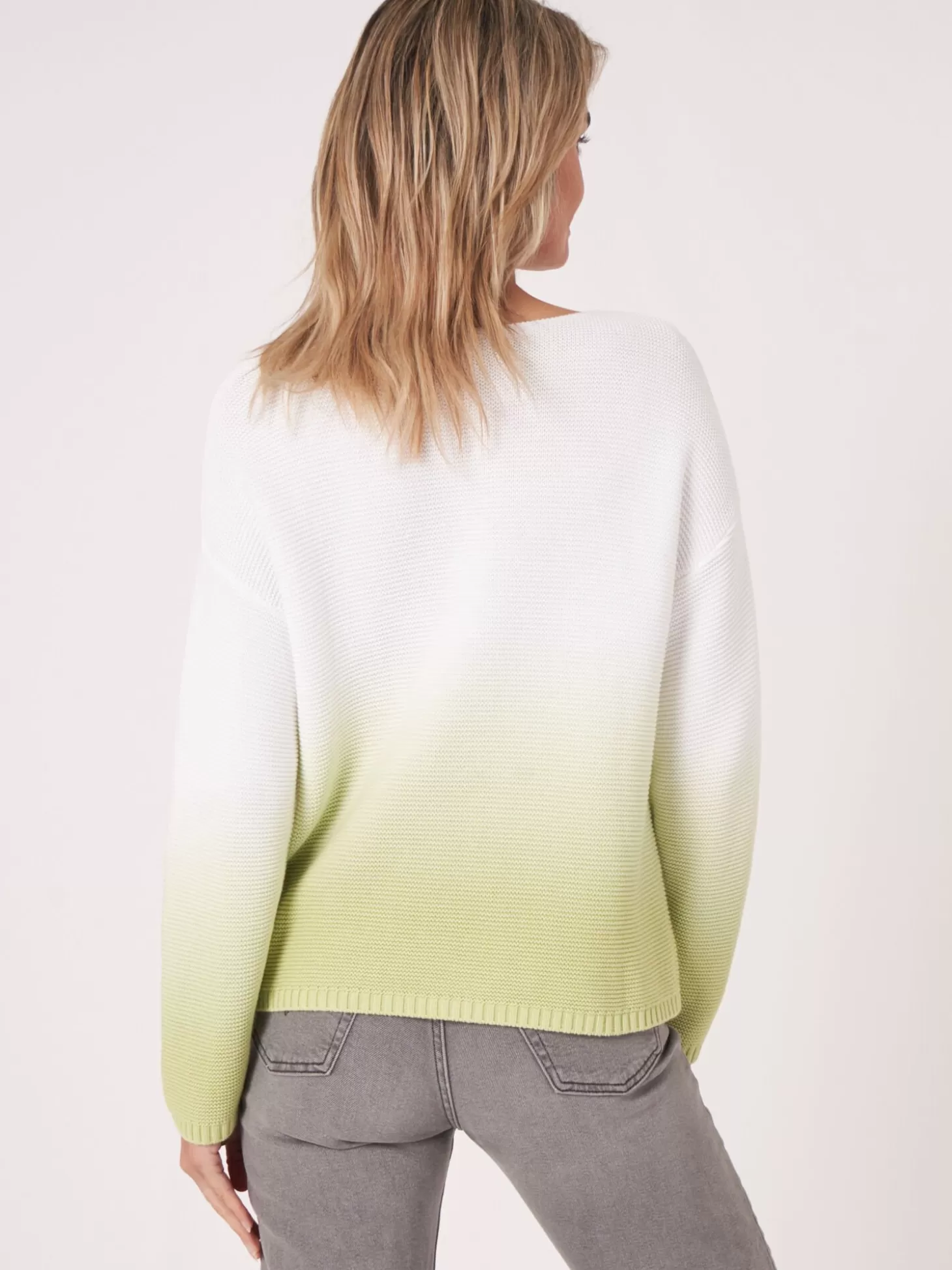 REPEAT cashmere Pull Cotele En Coton A Imprime Degrade Soda Outlet