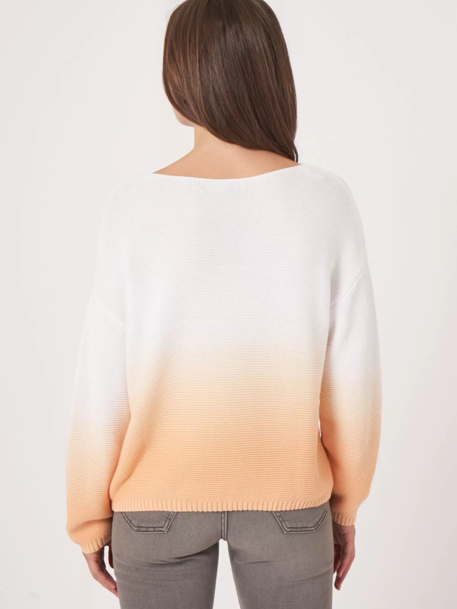 REPEAT cashmere Pull Cotele En Coton A Imprime Degrade Glow Discount