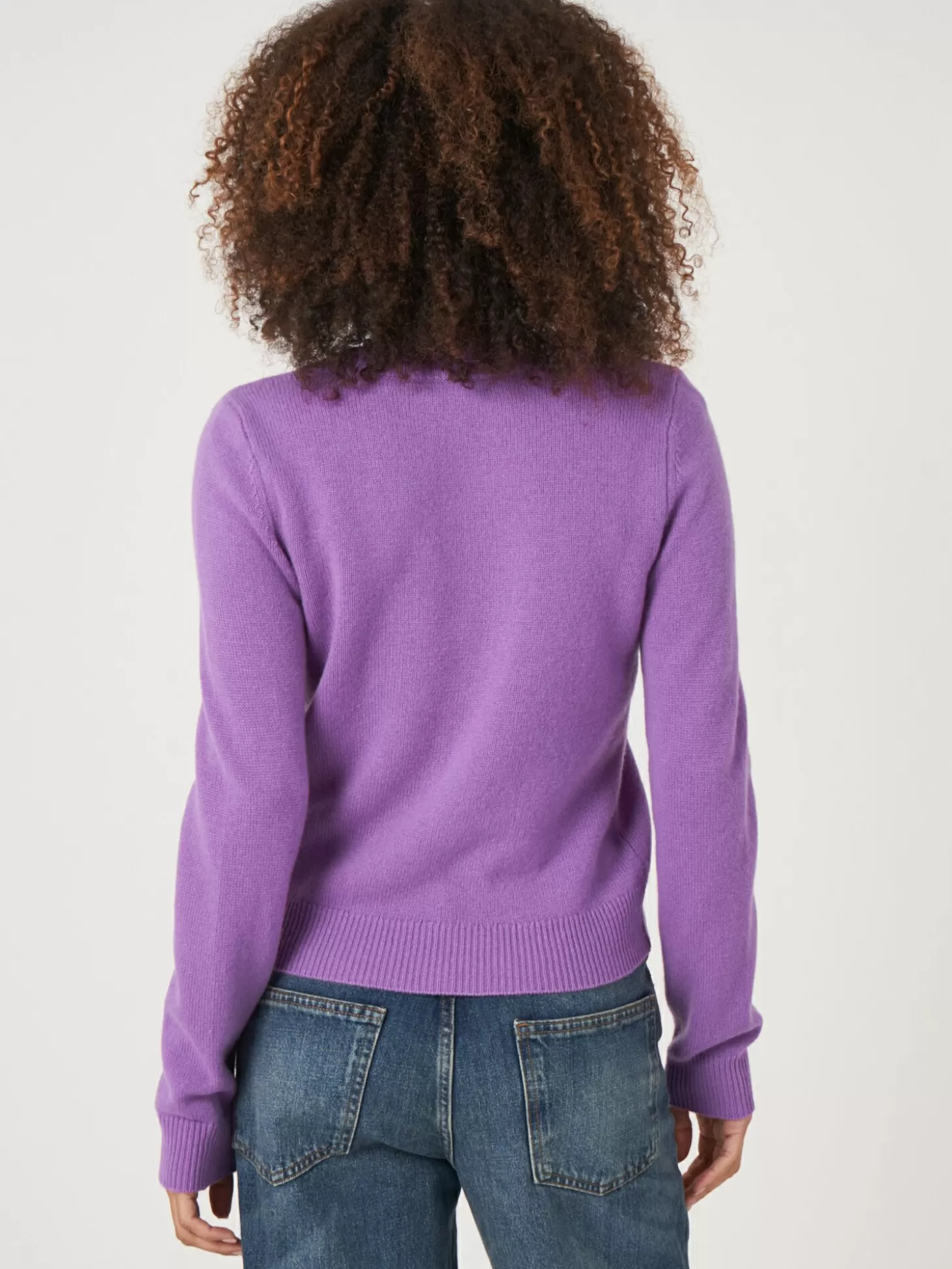 REPEAT cashmere Pull Court A Col En V En Cachemire Biologique Lilac Discount