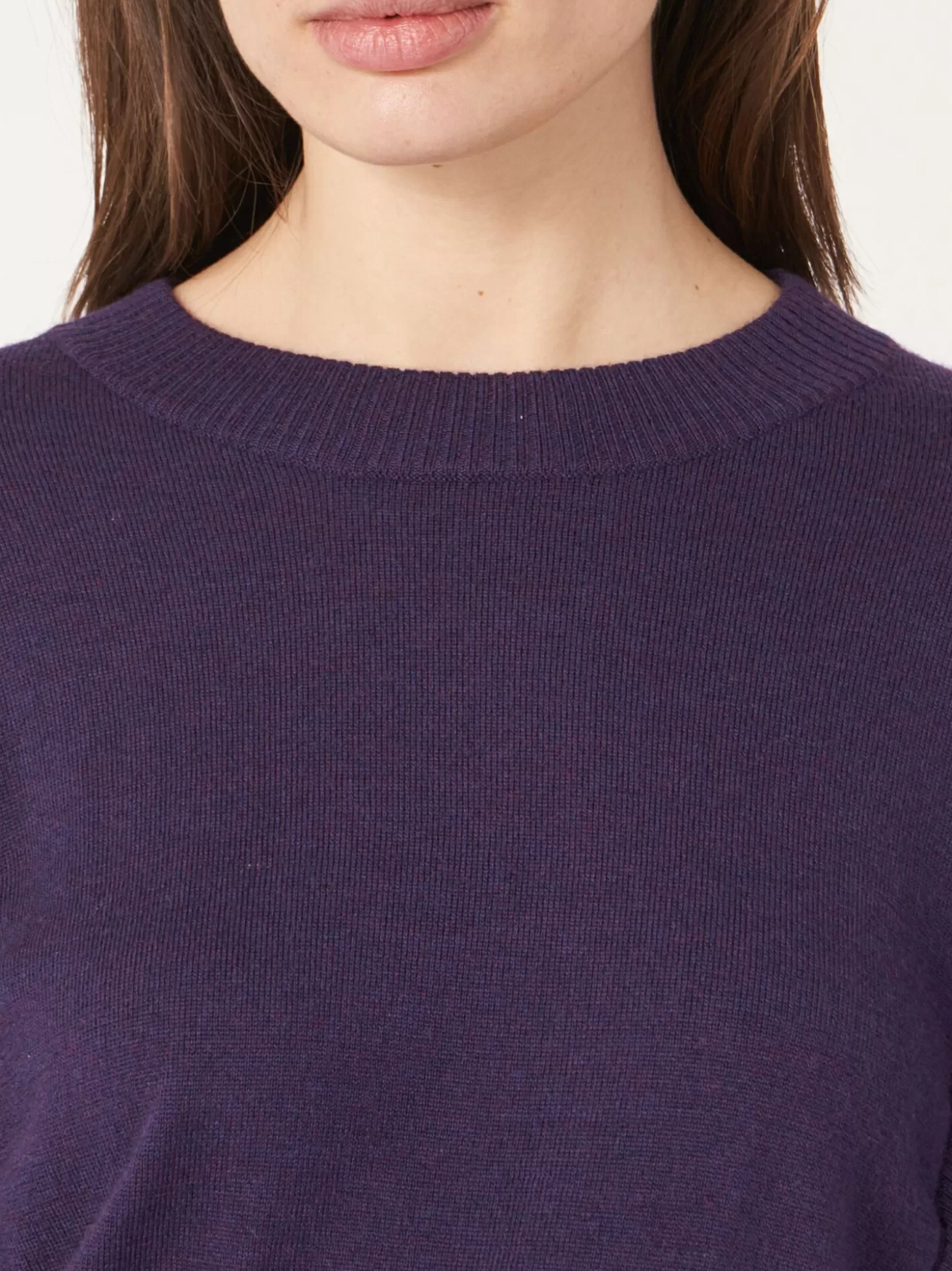 REPEAT cashmere Pull Court En Laine Merinos Avec Details Sur Les Epaules Purple Outlet