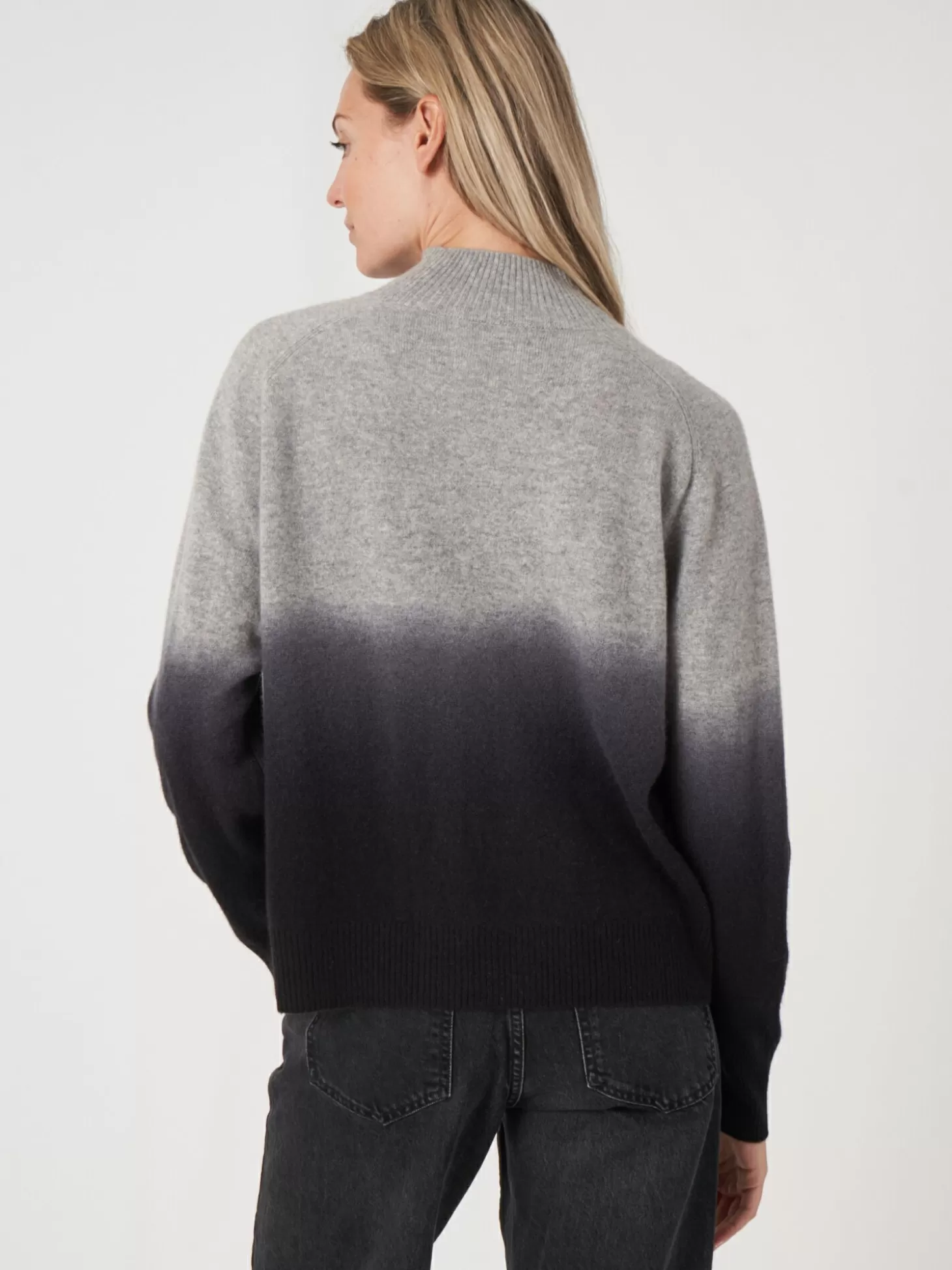 REPEAT cashmere Pull Degrade En Cachemire Avec Col Montant Black Store