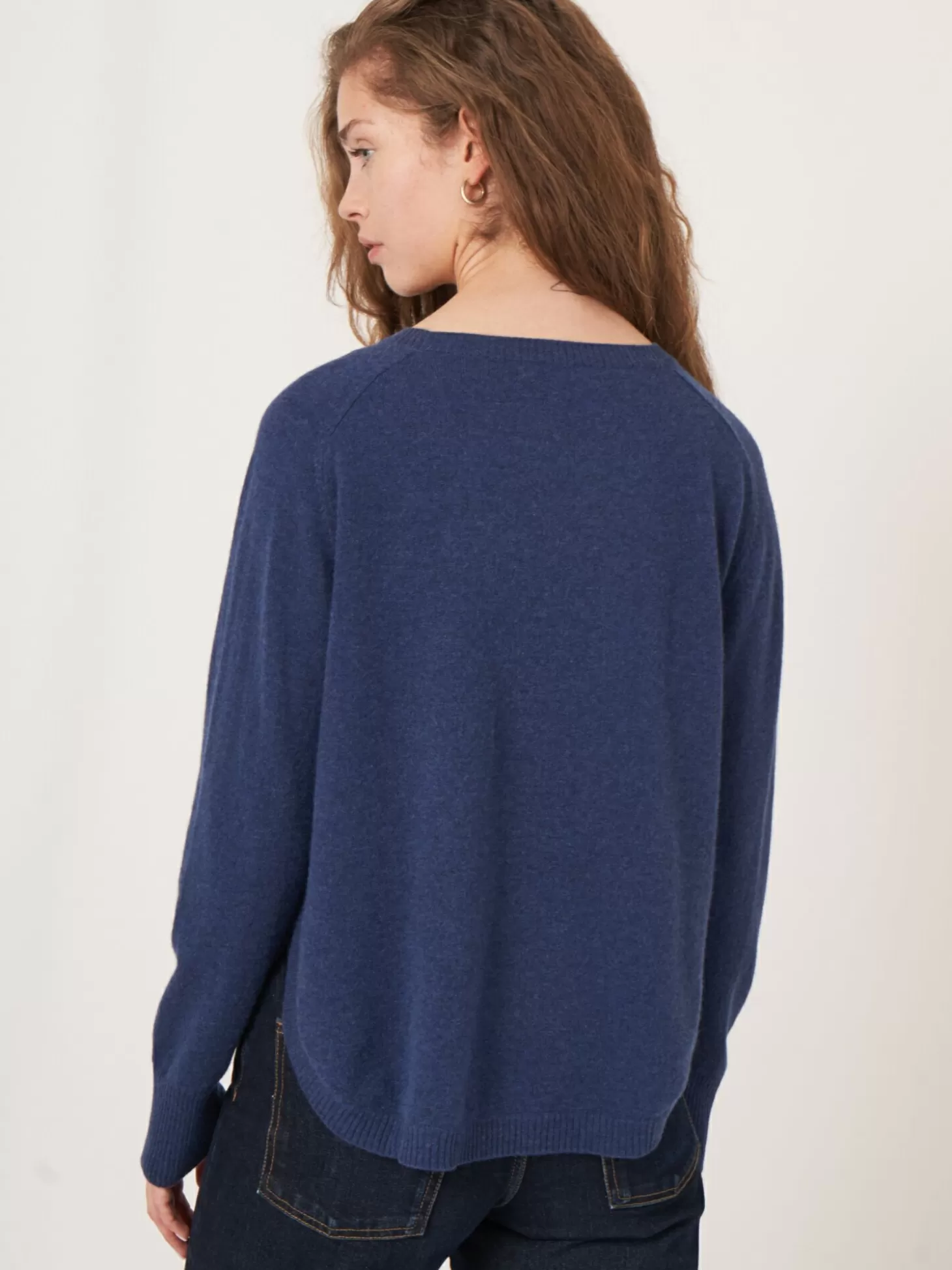 REPEAT cashmere Pull En Cachemire A Ourlet Rond Et Col Bateau Saphire Sale