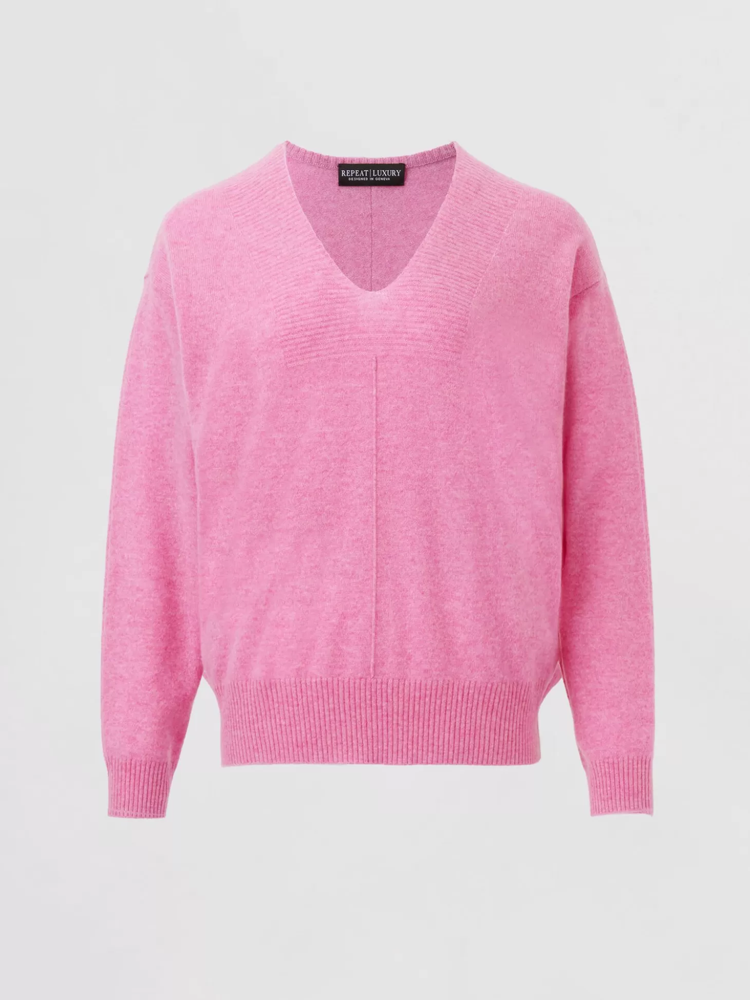 REPEAT cashmere Pull En Cachemire Biologique Avec Col En V Cotele Blossom Best