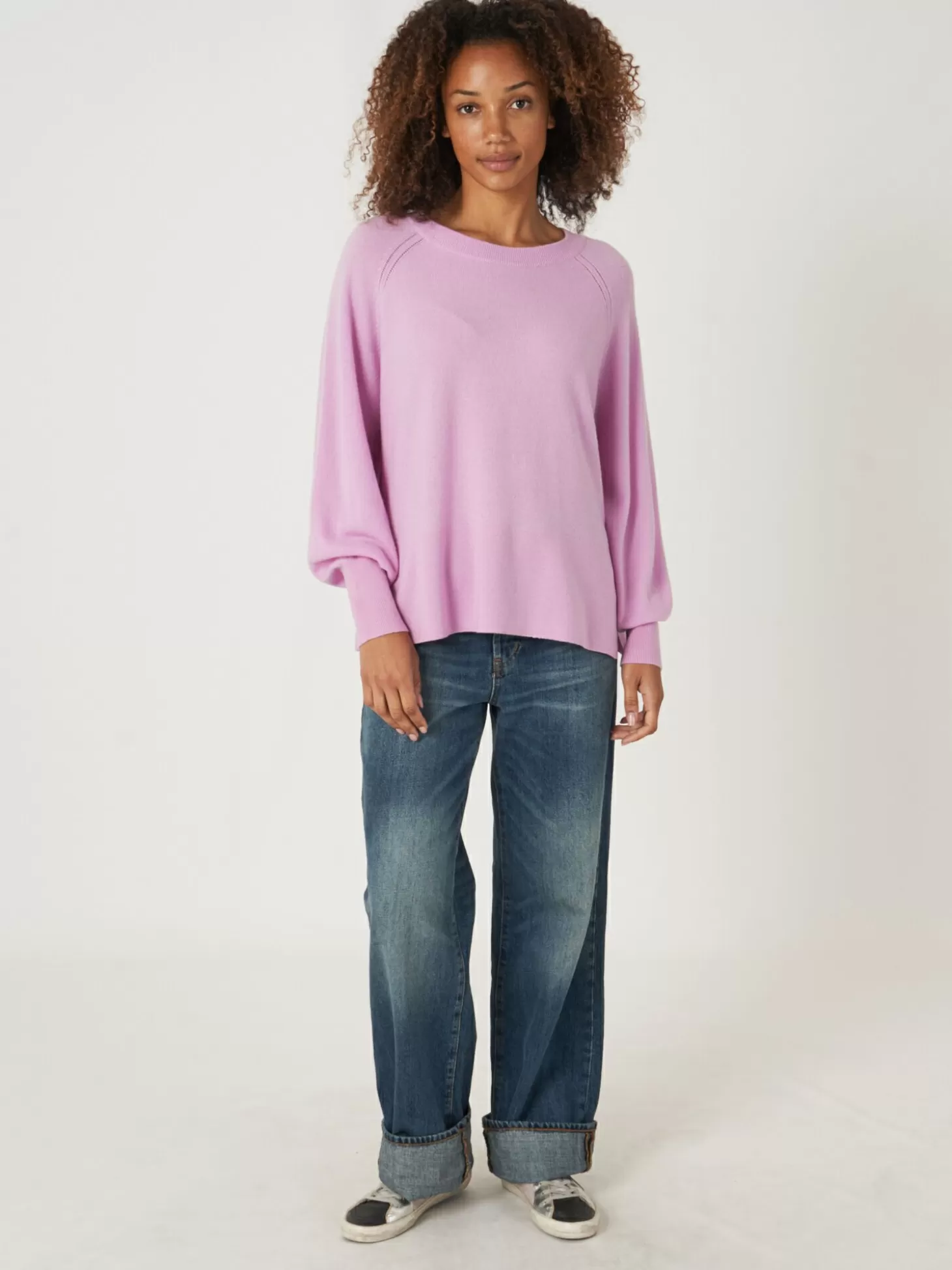 REPEAT cashmere Pull Raglan En Cachemire Avec Ourlet Cotele Et Fente Laterale Candy Shop