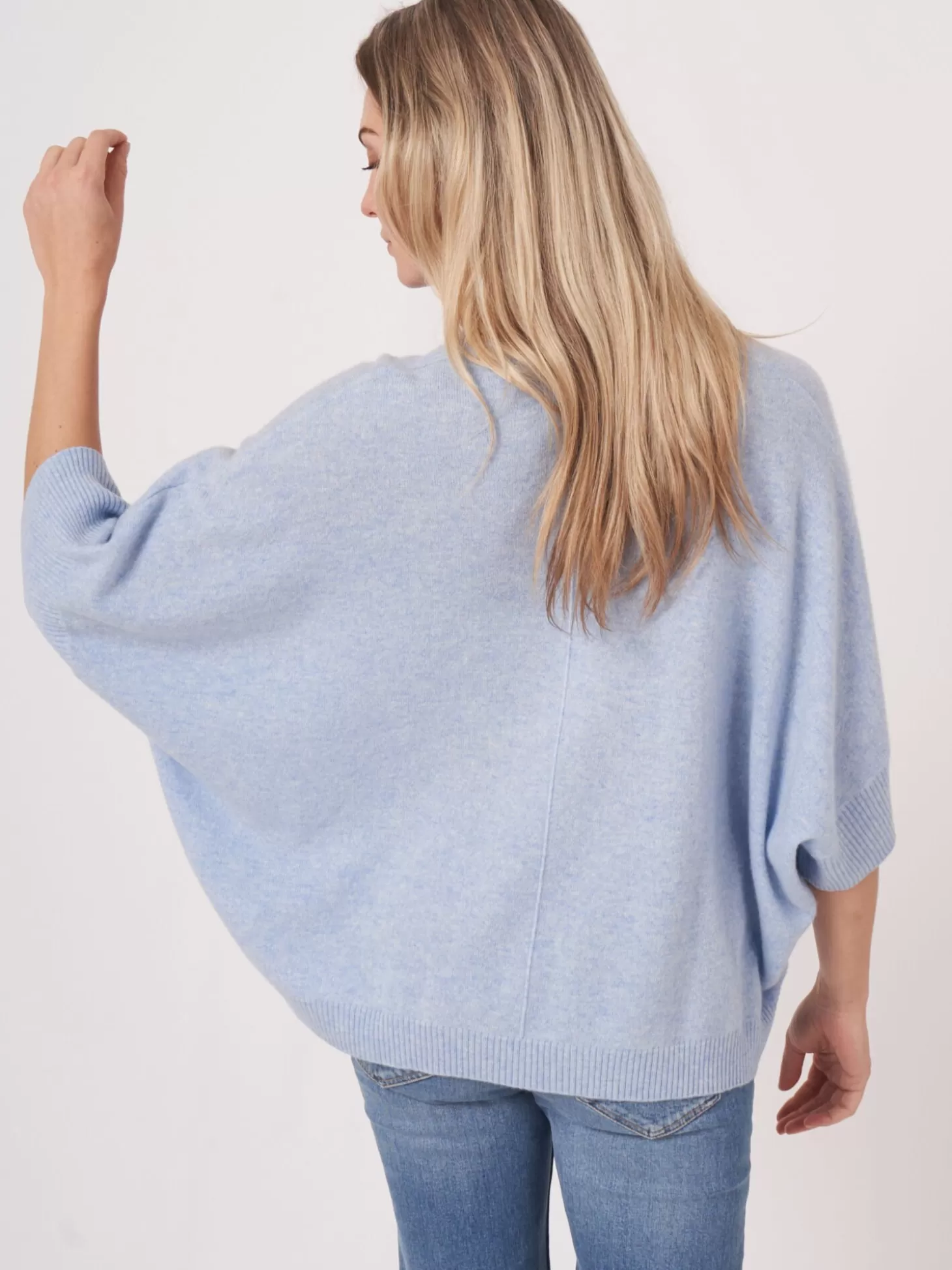 REPEAT cashmere Pull Sans Manches Oversize En Cachemire Biologique Sky Best Sale