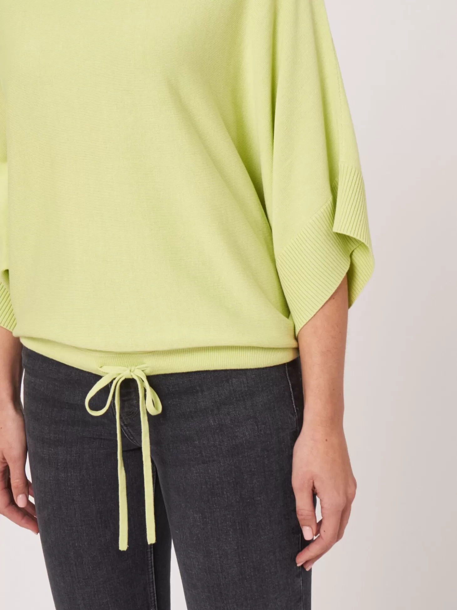 REPEAT cashmere Pull-Over Poncho En Coton Melange Avec Cordon De Serrage Soda Flash Sale
