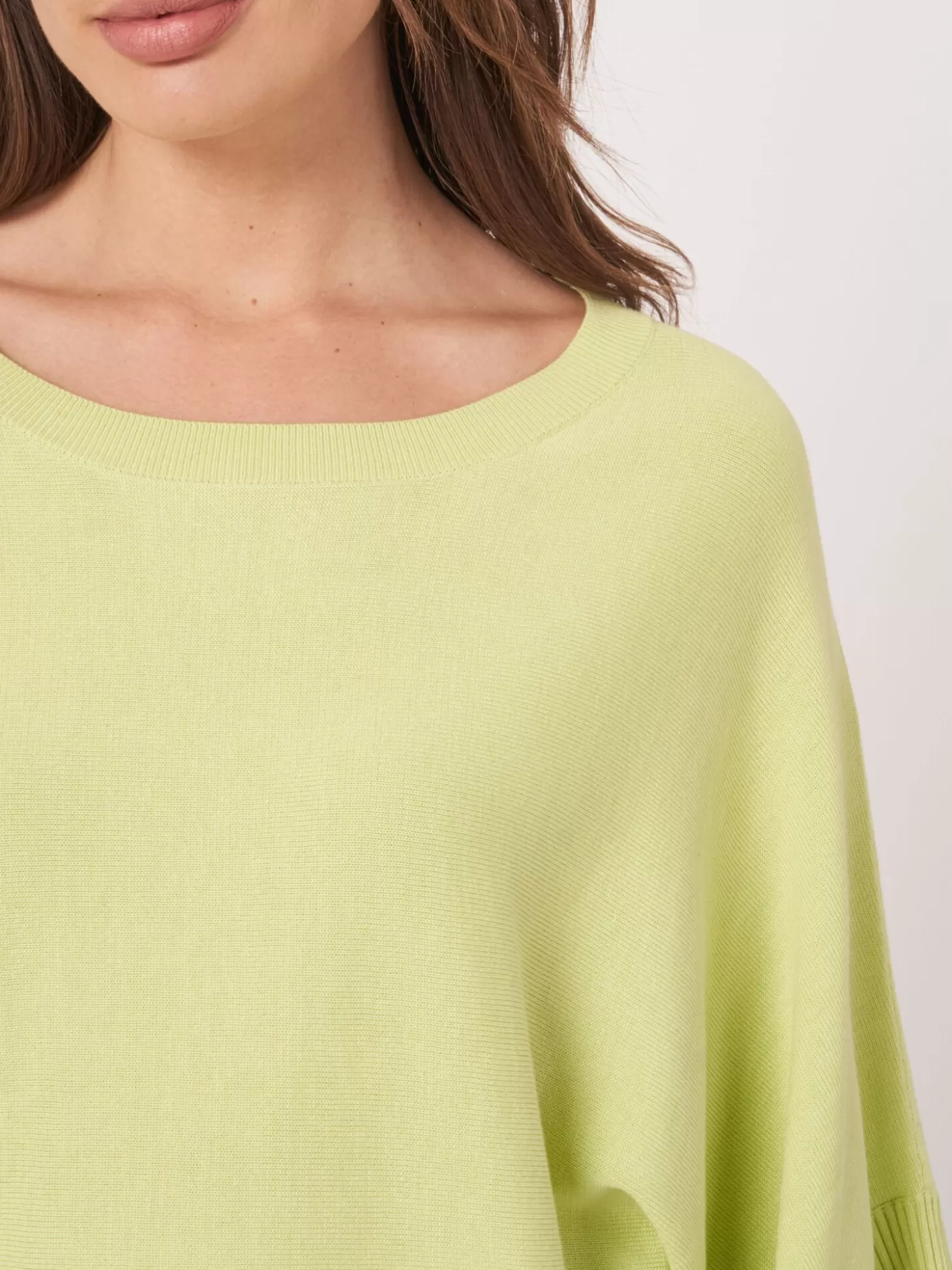 REPEAT cashmere Pull-Over Poncho En Coton Melange Avec Cordon De Serrage Soda Flash Sale