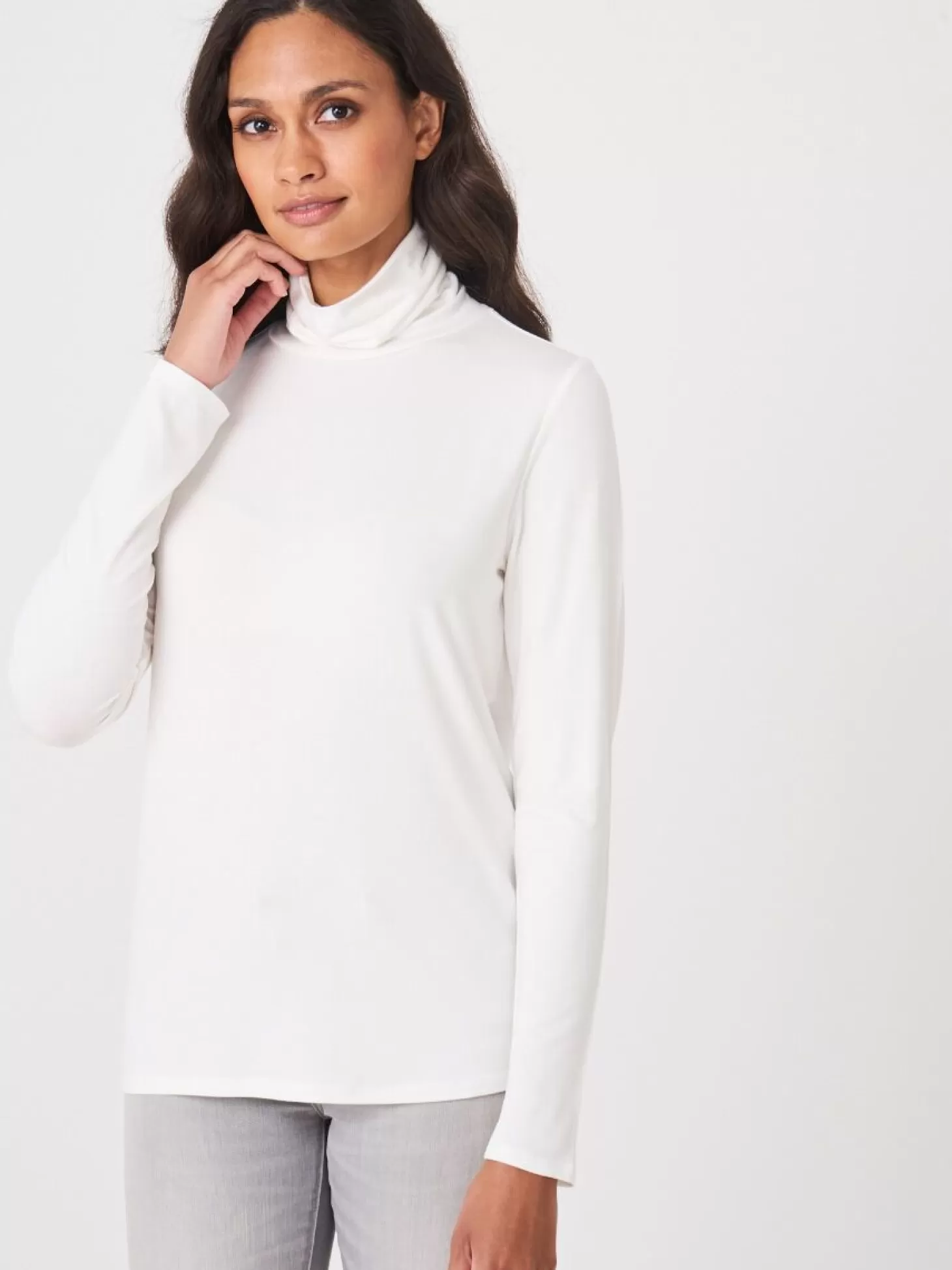 REPEAT cashmere Sous-Pull En Jersey Cream Outlet