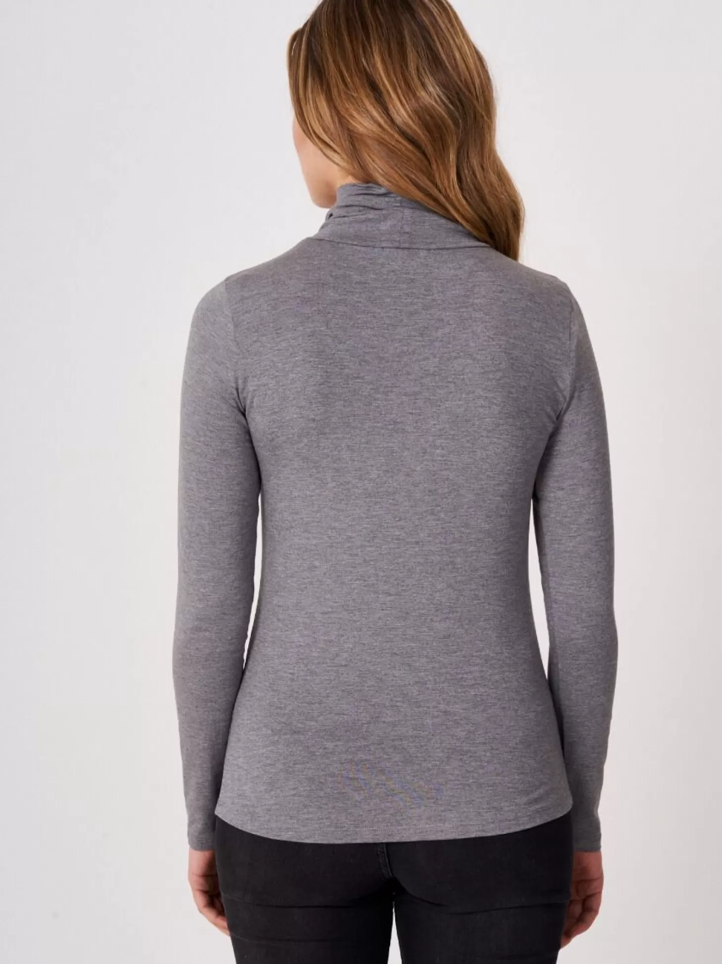 REPEAT cashmere Sous-Pull En Jersey Med Grey Hot