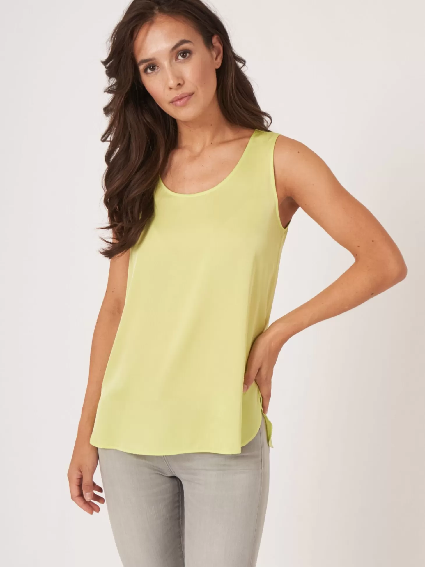 REPEAT cashmere Top En Soie A Col Rond Soda Online