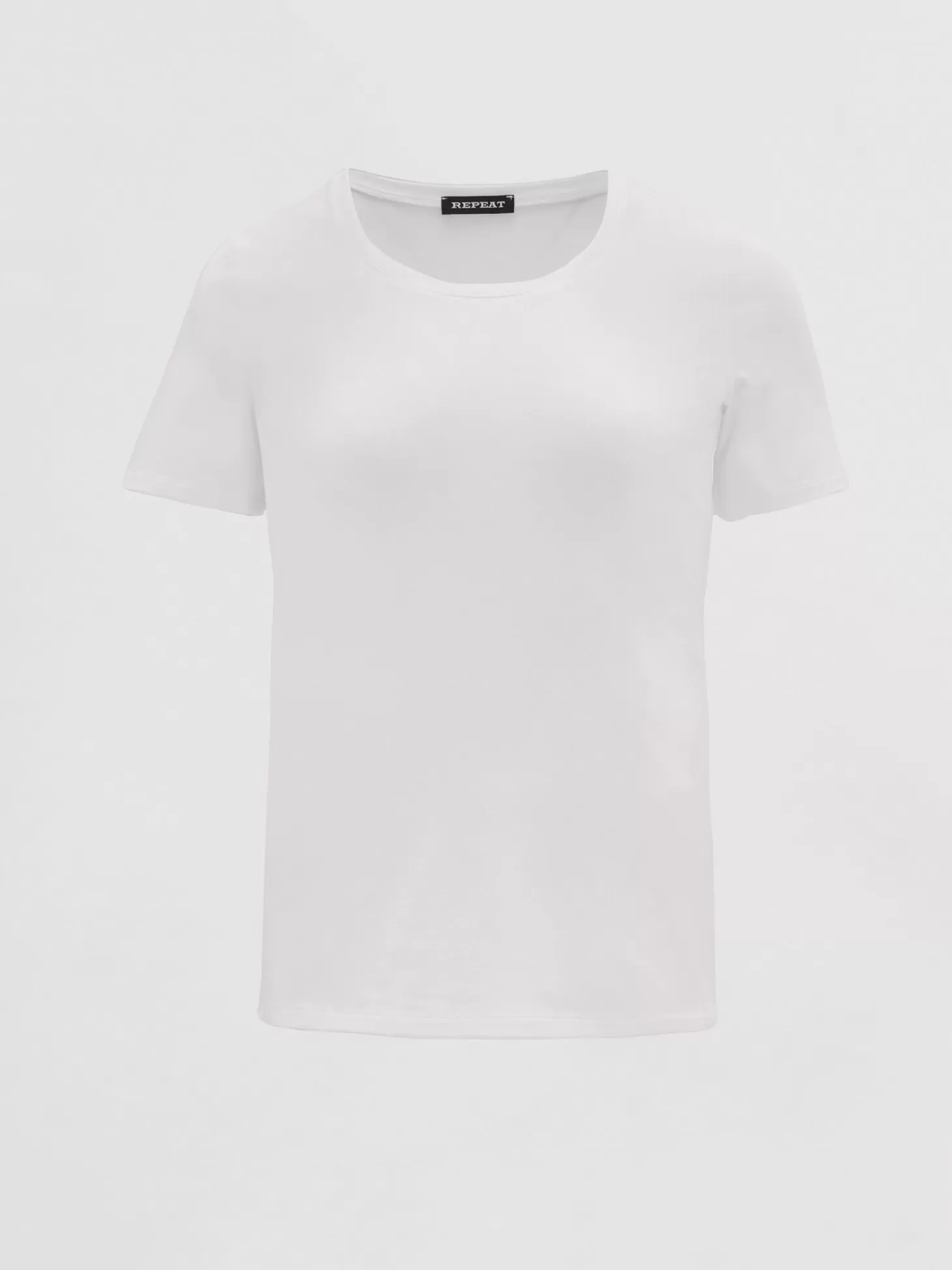 REPEAT cashmere T-Shirt Basique Femme En Coton A Col Rond White Online