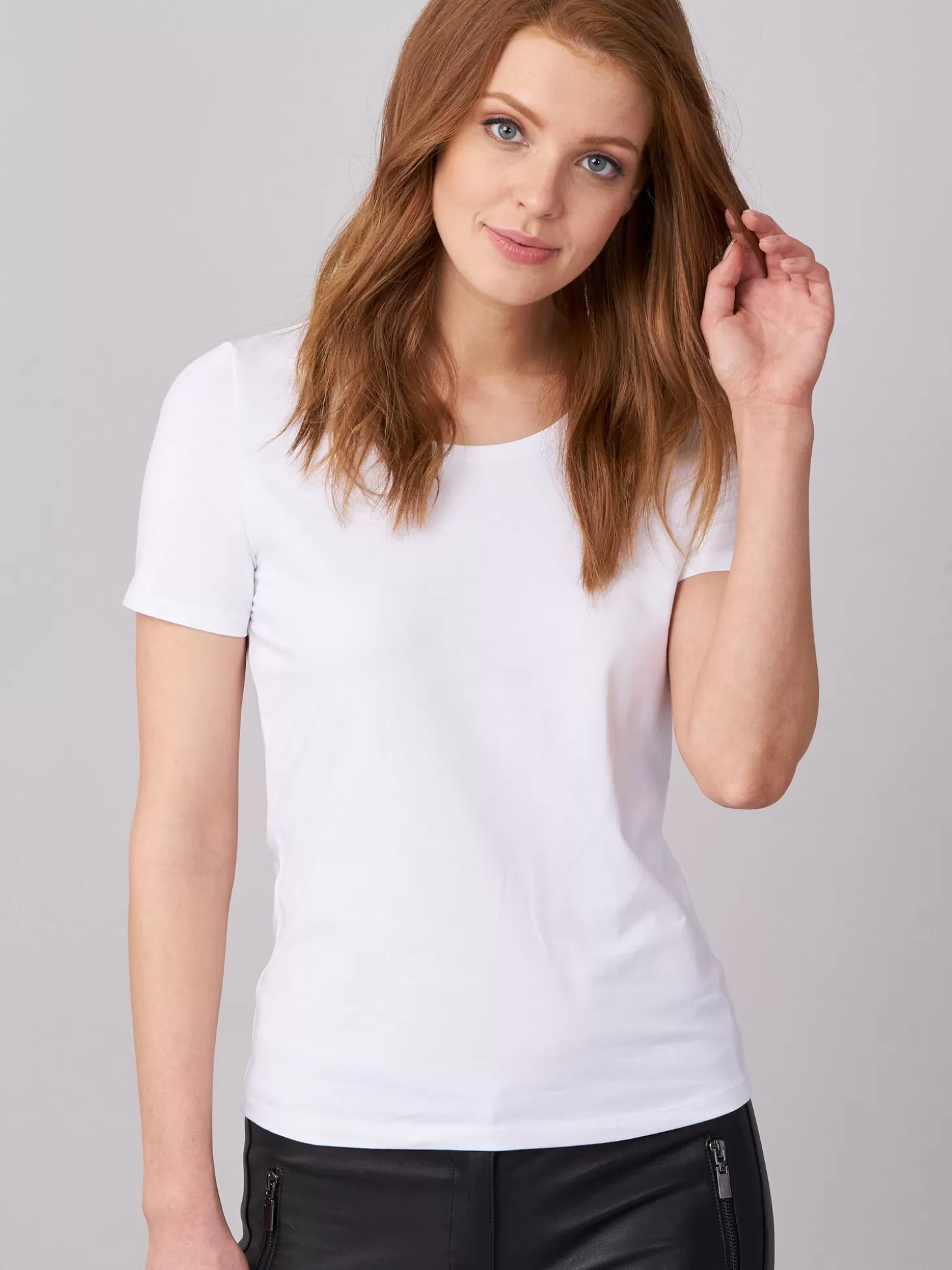 REPEAT cashmere T-Shirt Basique Femme En Coton A Col Rond White Online