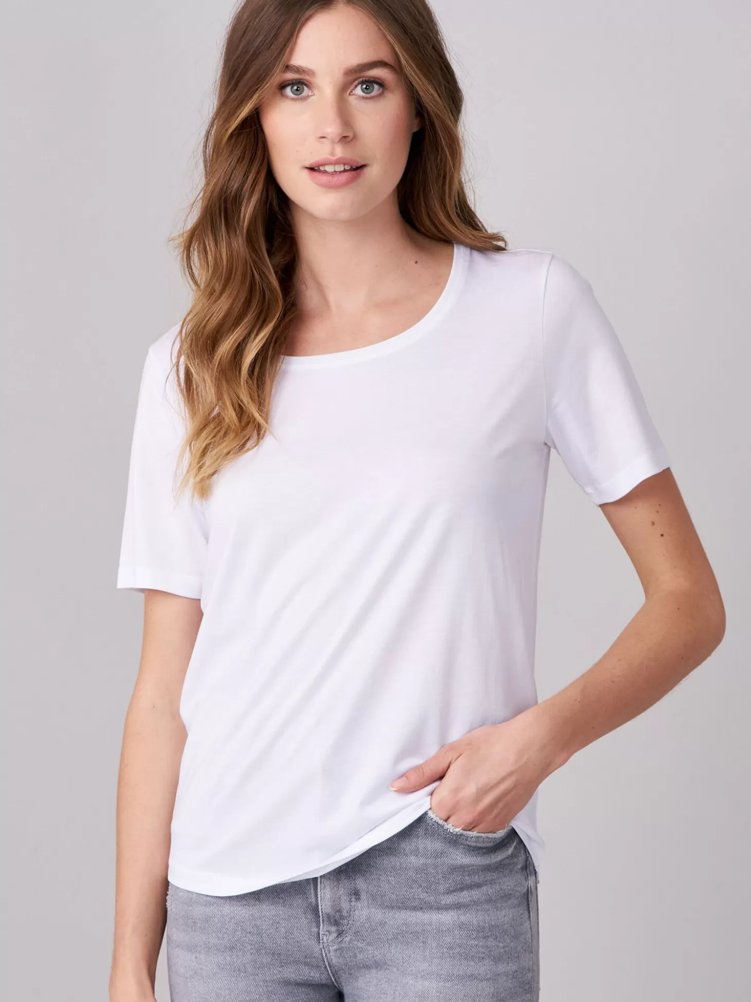 REPEAT cashmere T-Shirt Basique Pour Femme White Cheap